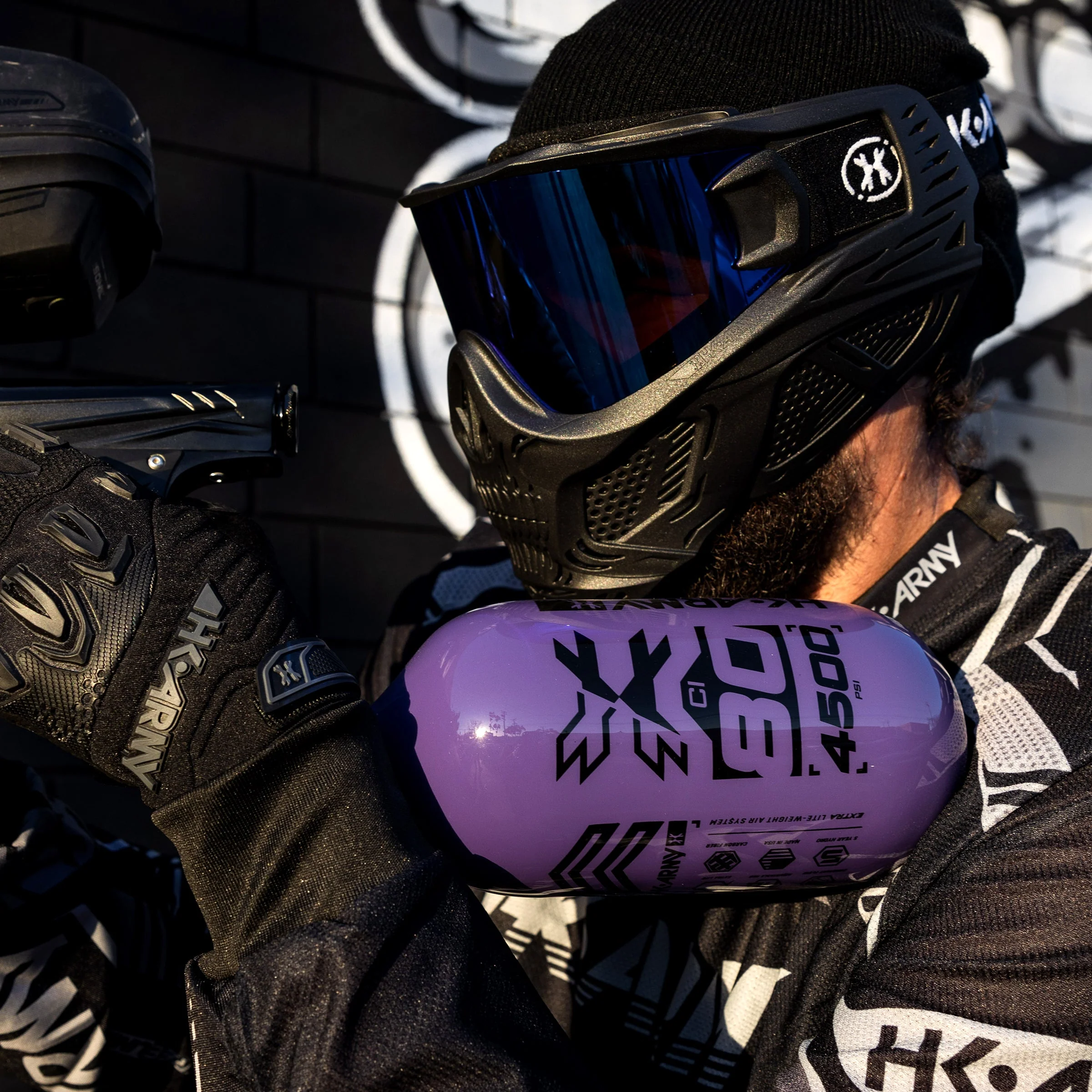 HK Army "Extra Lite" Carbon Fiber Tank - Standard Reg - RUSH - 80/4500 PSI - Purple/Black - Image 4