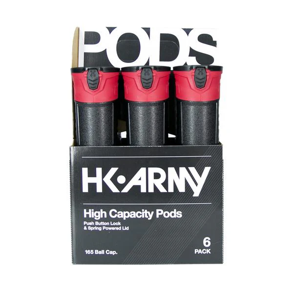 HK Army High Capacity 165 Round Pods- Black/Red- 6 Pack - Image 2