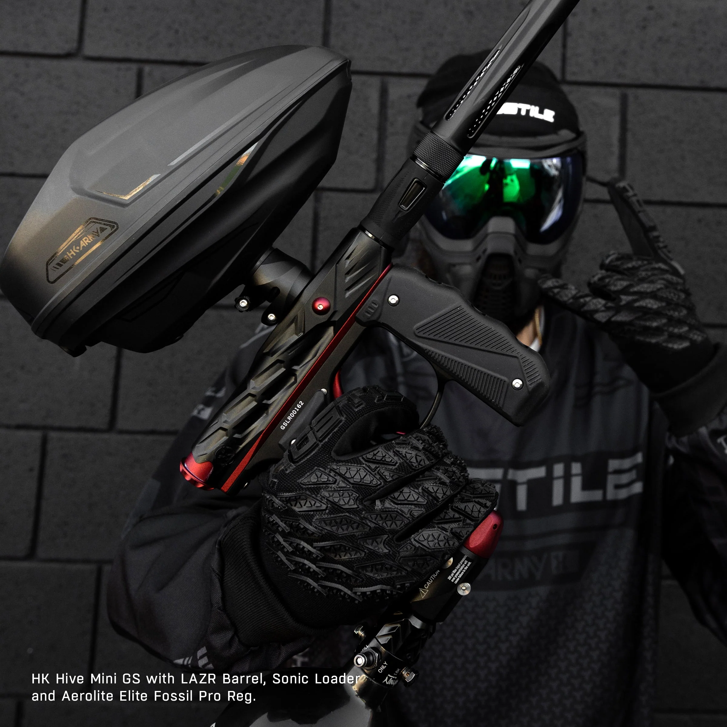 HK Army Hive Mini GS Paintball Gun - Black/Red - Image 2