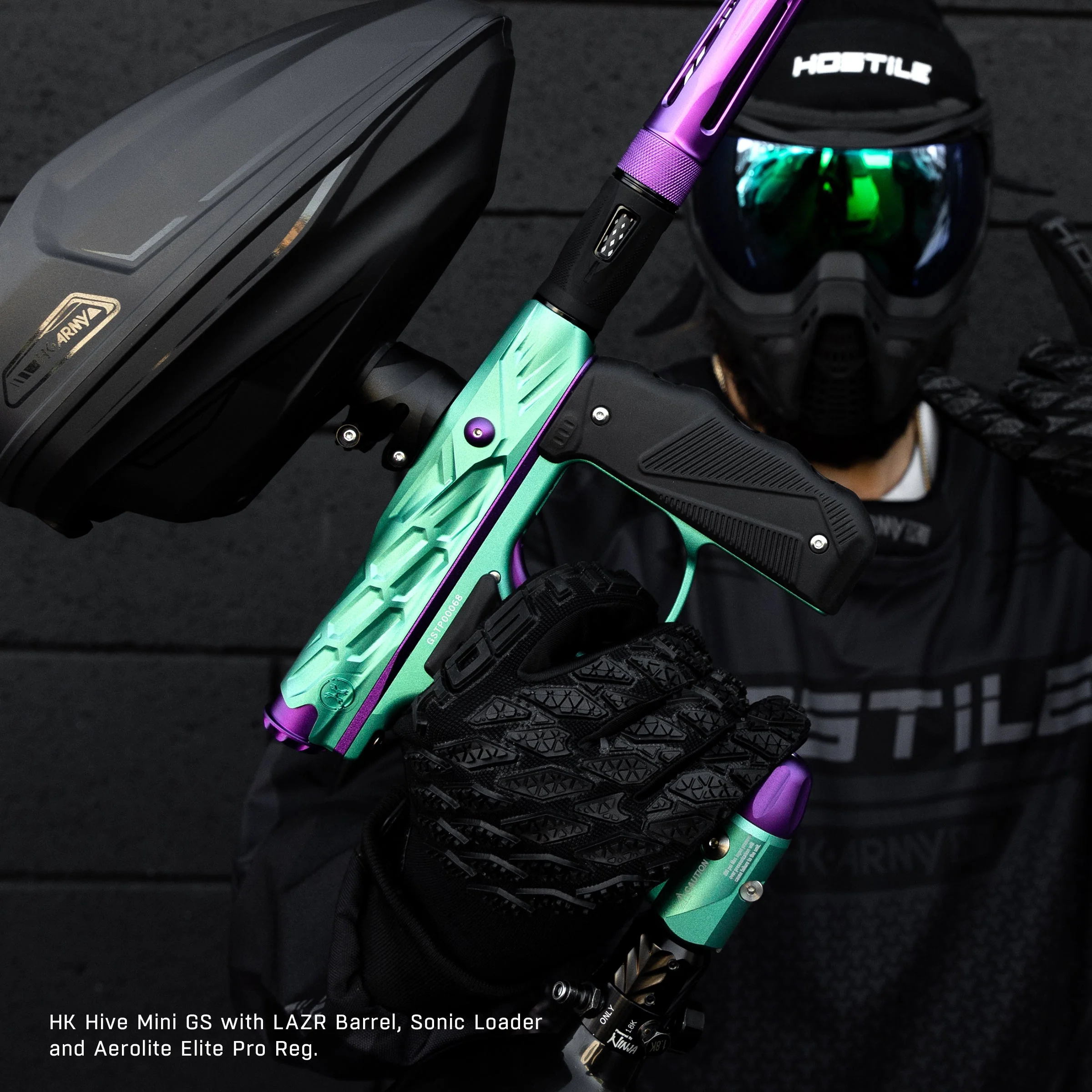 HK Army Hive Mini GS Paintball Gun - Teal/Purple - Image 2