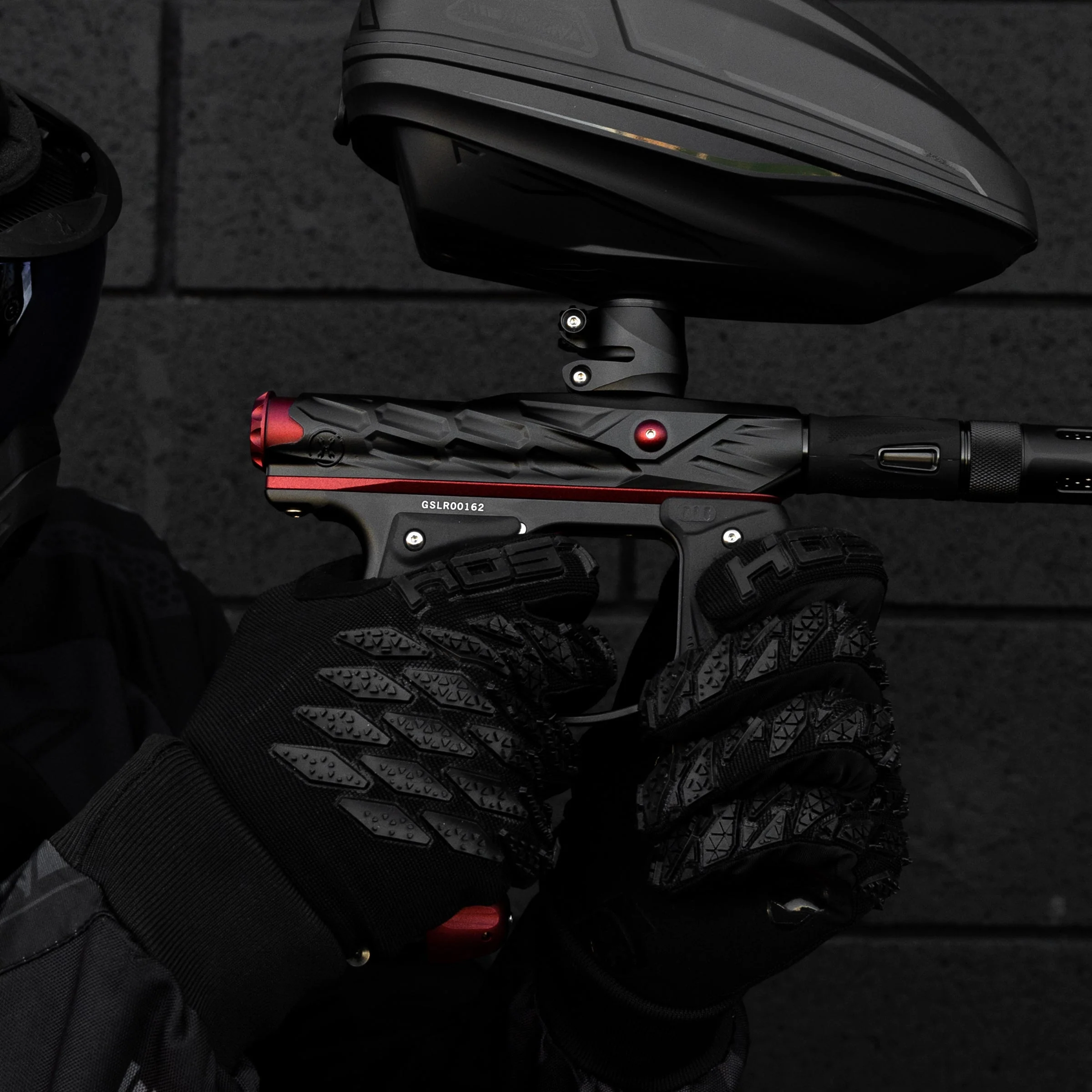 HK Army Hive Mini GS Paintball Gun w/ LAZR Barrel - Black/Red - Image 4