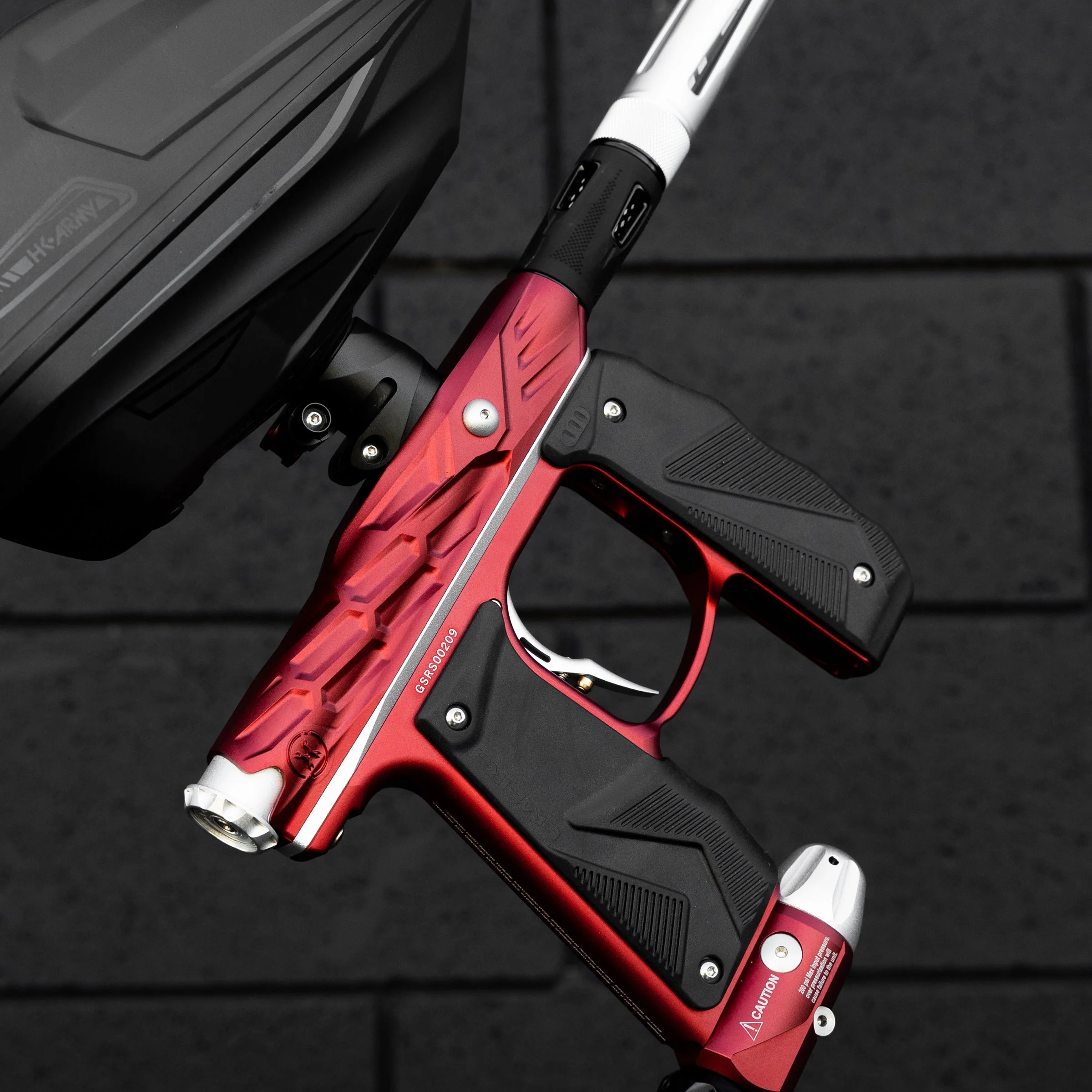 HK Army Hive Mini GS Paintball Gun w/ LAZR Barrel - Red/Silver - Image 2