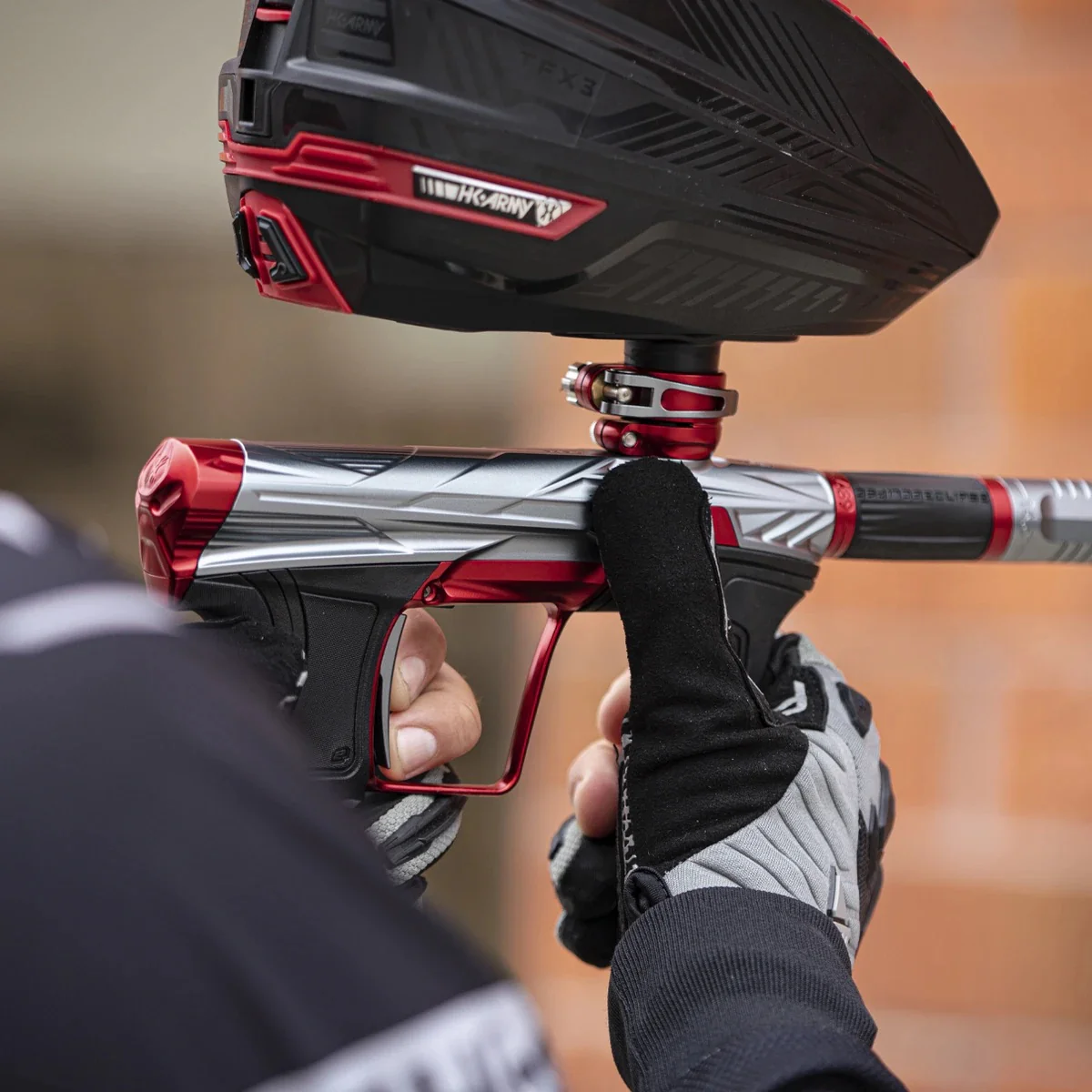 HK Army Invader CS2 Pro Paintball Gun - Ironman (Dust Pewter/Red) - Image 5