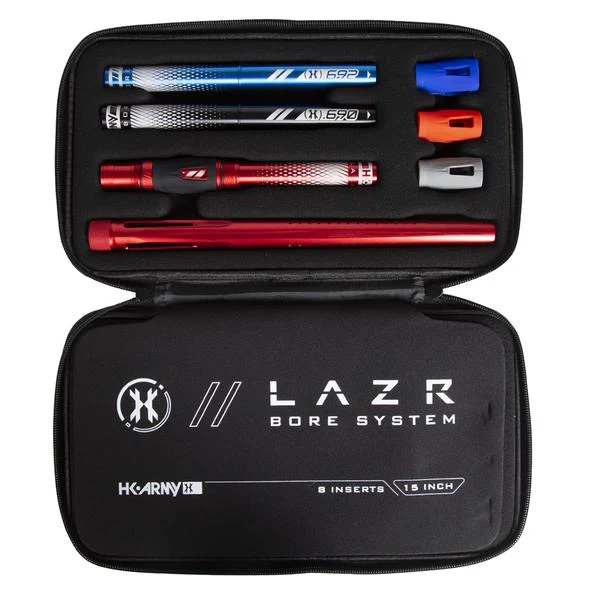 HK Army LAZR Barrel Kit - Autococker Thread - Dust Red/Colored Inserts - Image 2