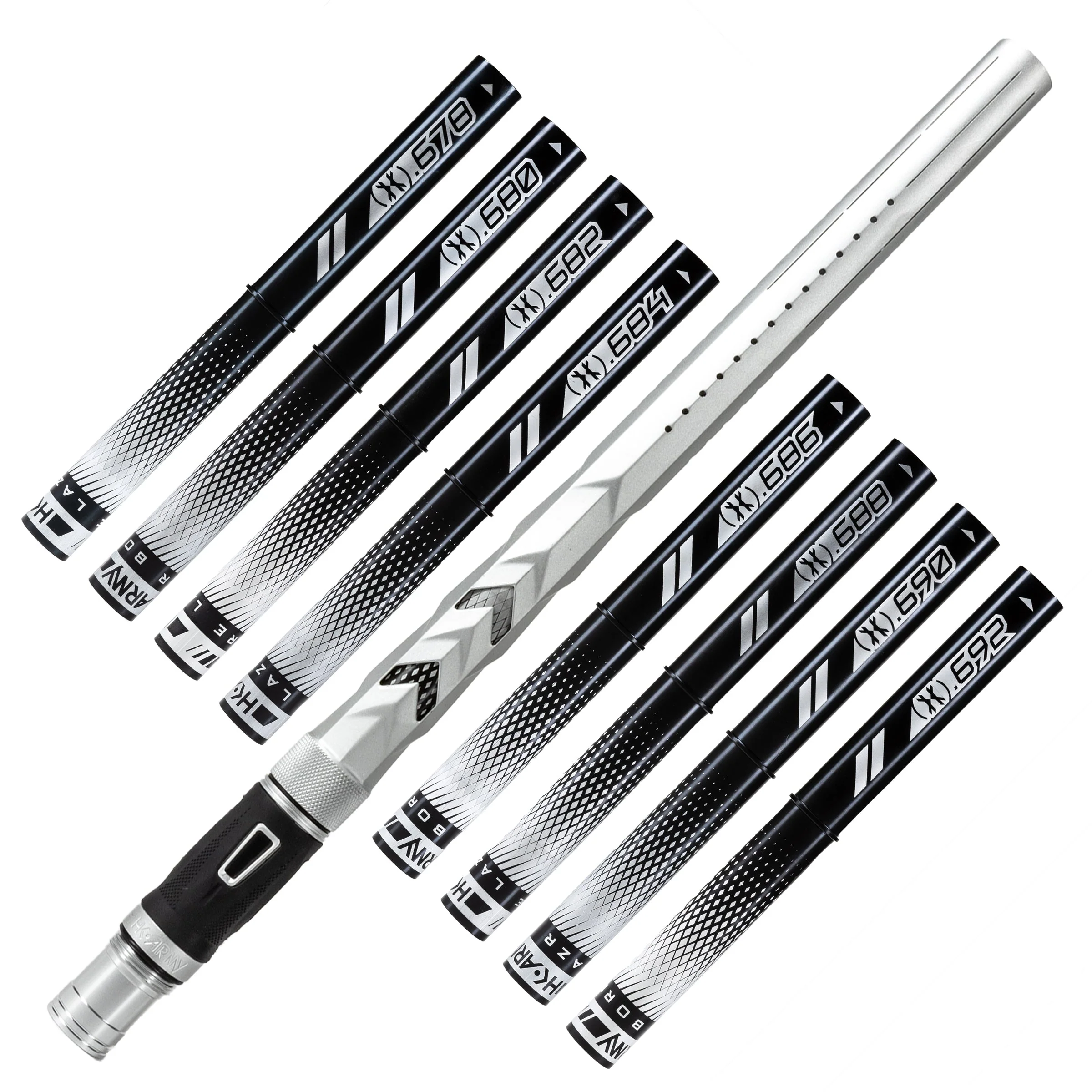 HK Army LAZR Barrel Kit - Elite "Fossil" - Autococker Thread - Dust Silver/Black Insert