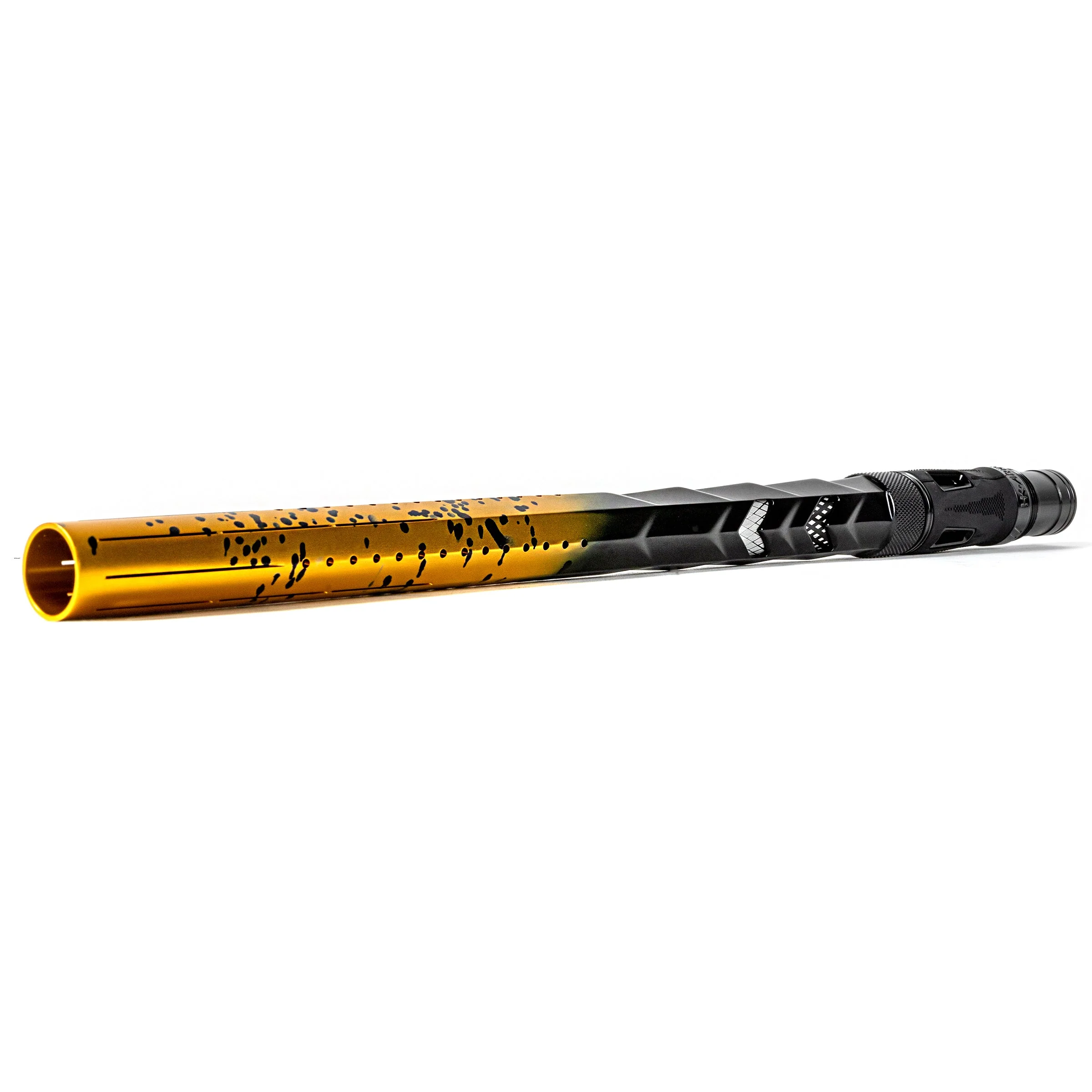HK Army LAZR Barrel Kit - Elite "Fossil" - Autococker Thread - Gold/Black Splash - Black Insert - Image 3
