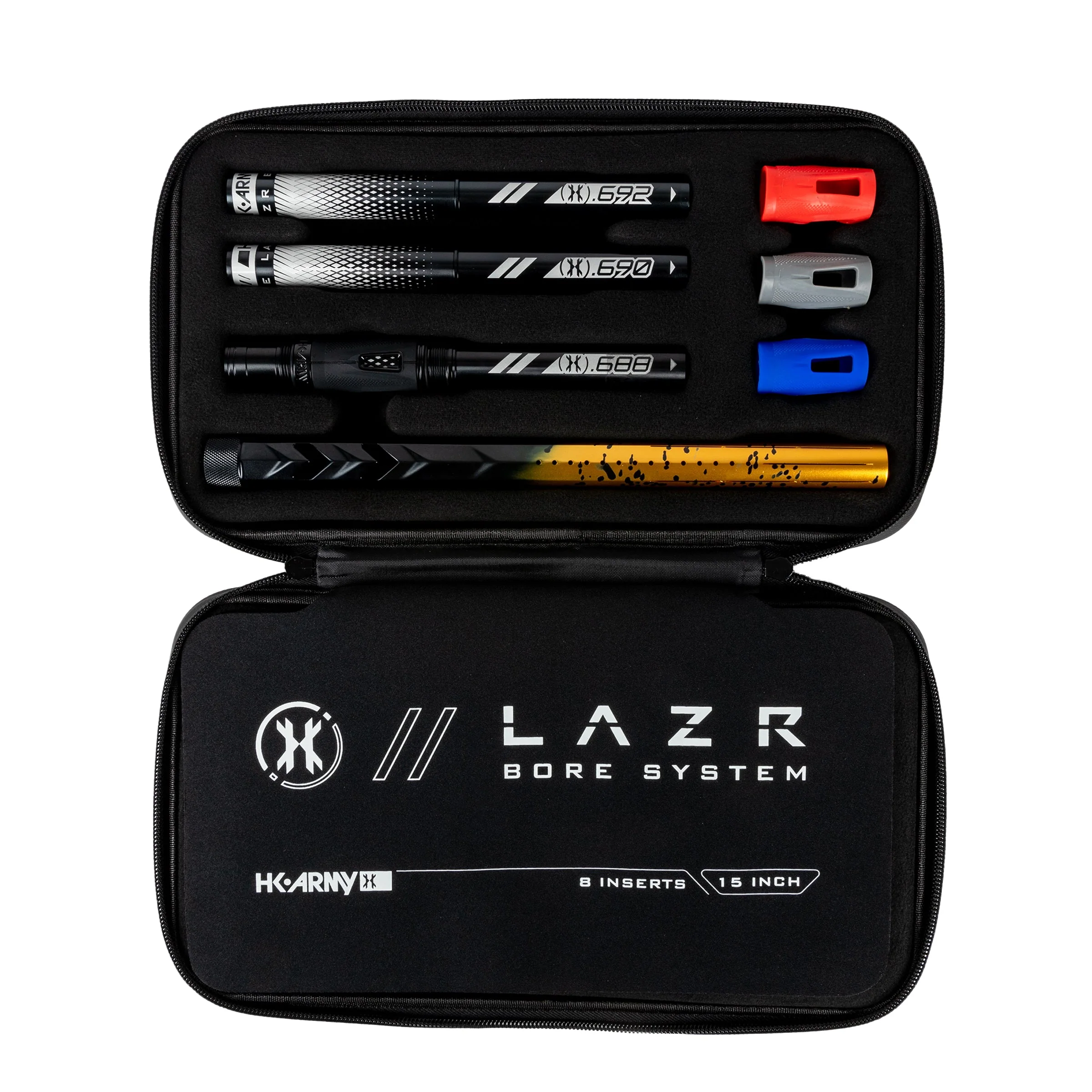 HK Army LAZR Barrel Kit - Elite "Fossil" - Autococker Thread - Gold/Black Splash - Black Insert - Image 5
