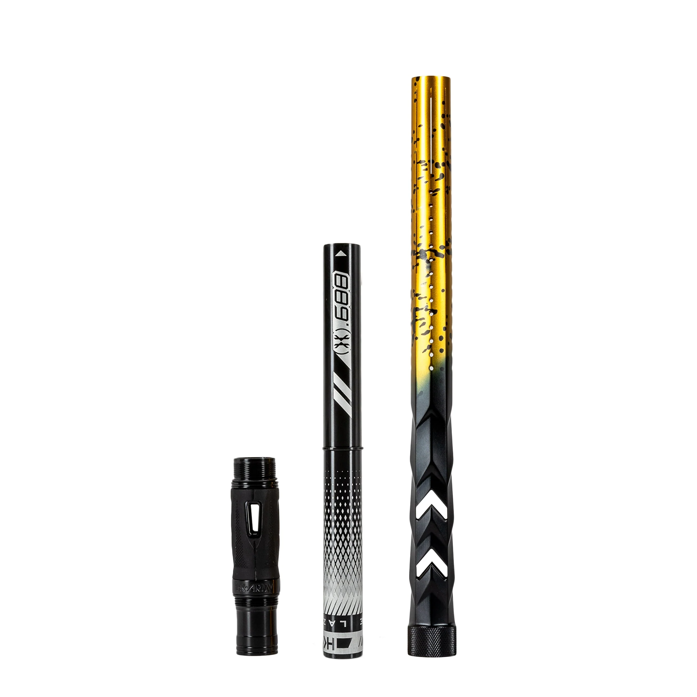 HK Army LAZR Barrel Kit - Elite "Fossil" - Autococker Thread - Gold/Black Splash - Black Insert - Image 6