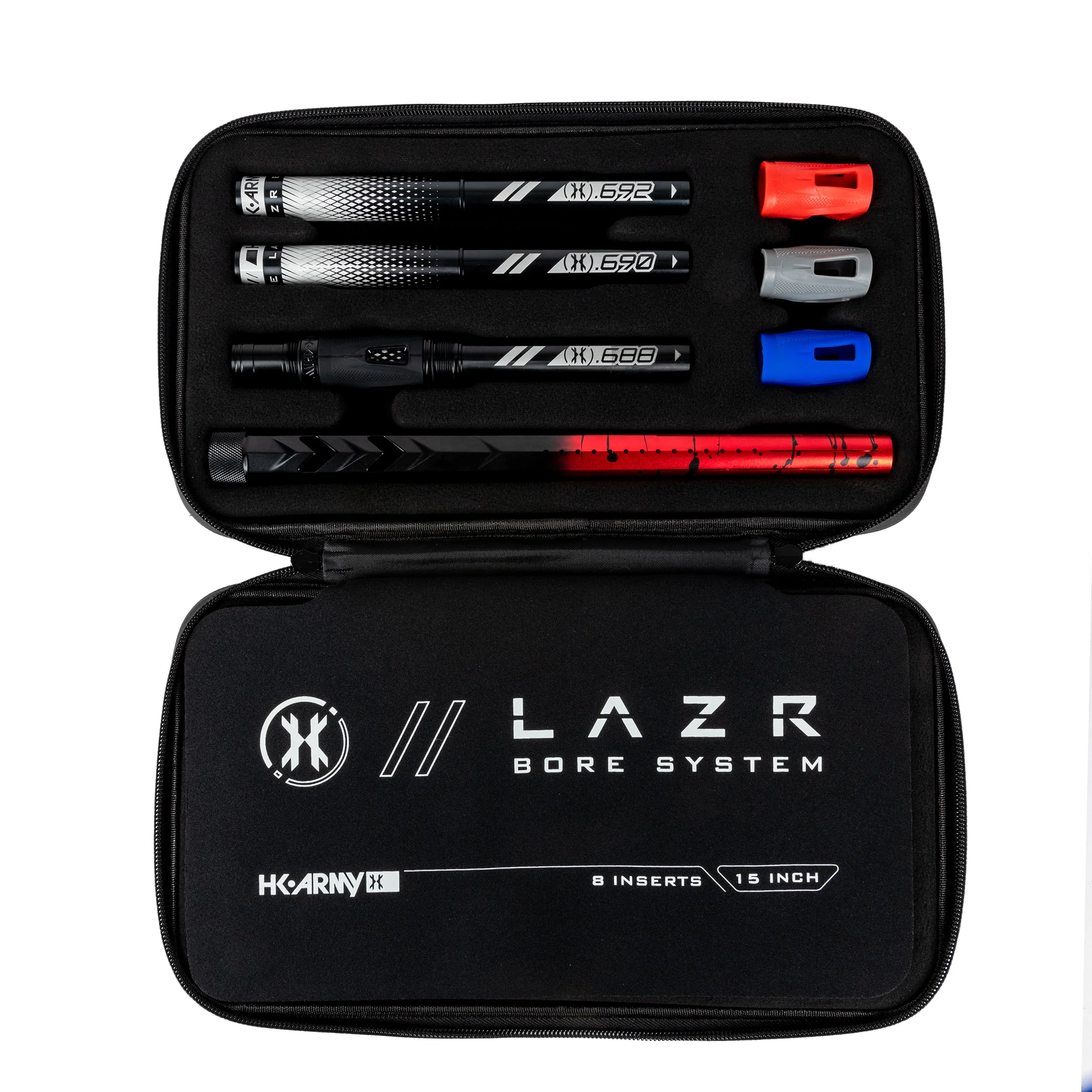 HK Army LAZR Barrel Kit - Elite "Fossil" - Autococker Thread - Red/Black Splash - Black Insert - Image 5