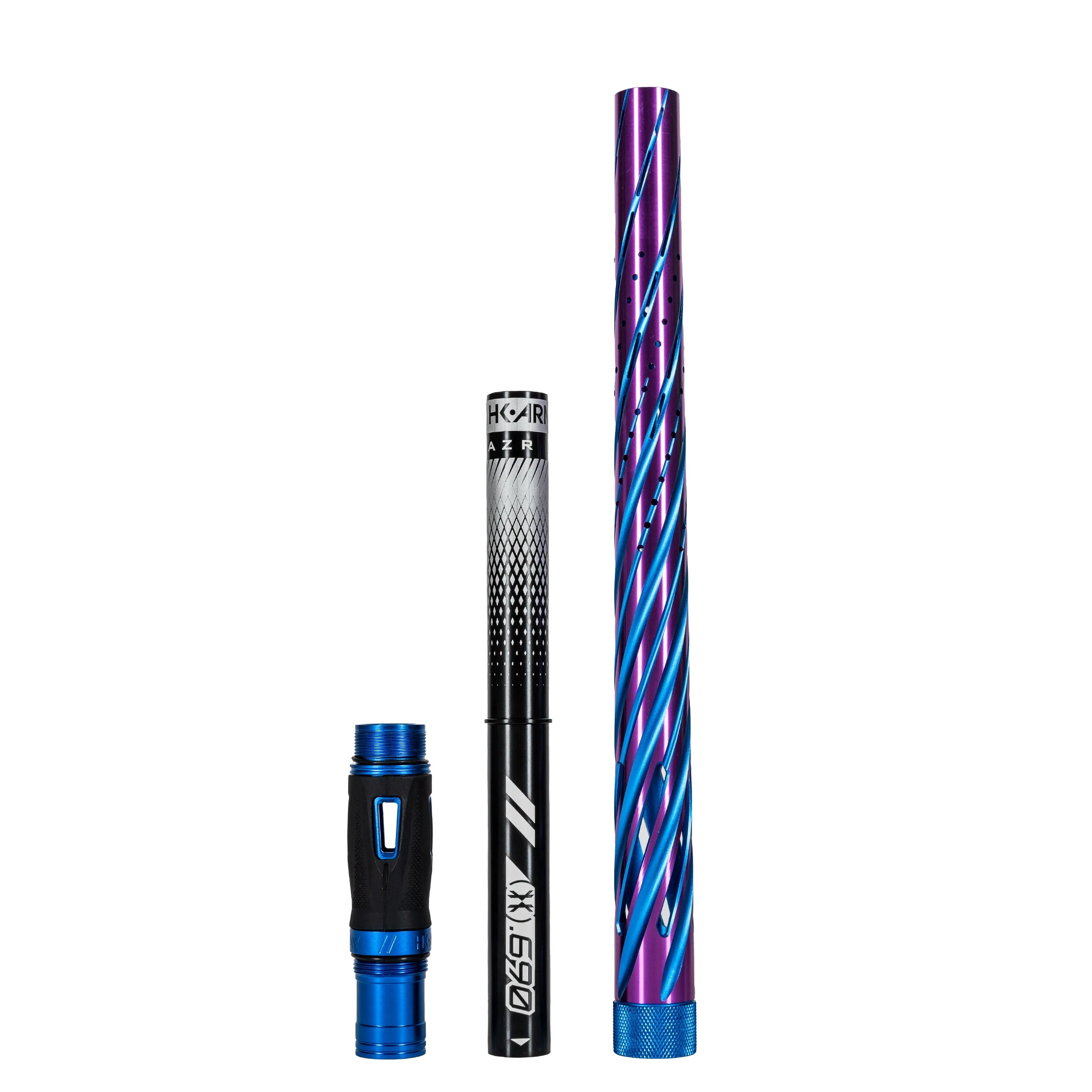 HK Army LAZR Barrel Kit - Elite Orbit - Autococker Thread - Dust Blue/Purple - Black Inserts - Image 4