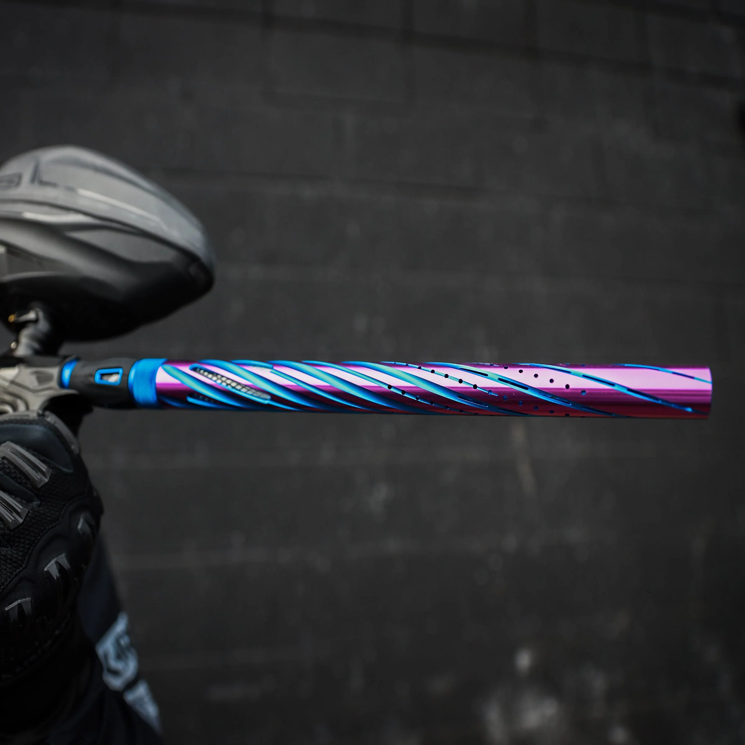 HK Army LAZR Barrel Kit - Elite Orbit - Autococker Thread - Dust Blue/Purple - Black Inserts - Image 5