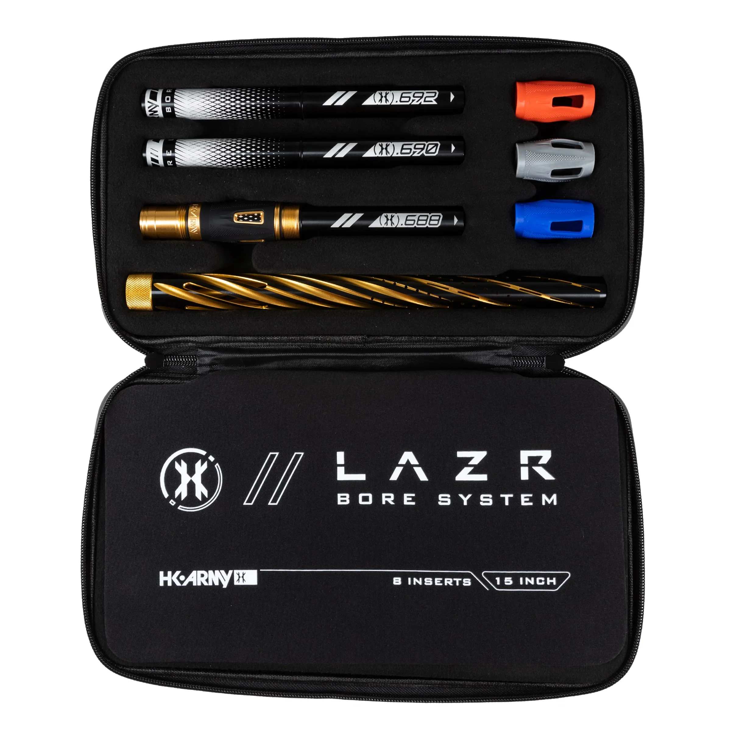 HK Army LAZR Barrel Kit - Elite Orbit - Autococker Thread - Dust Gold/Black Inserts - Image 2