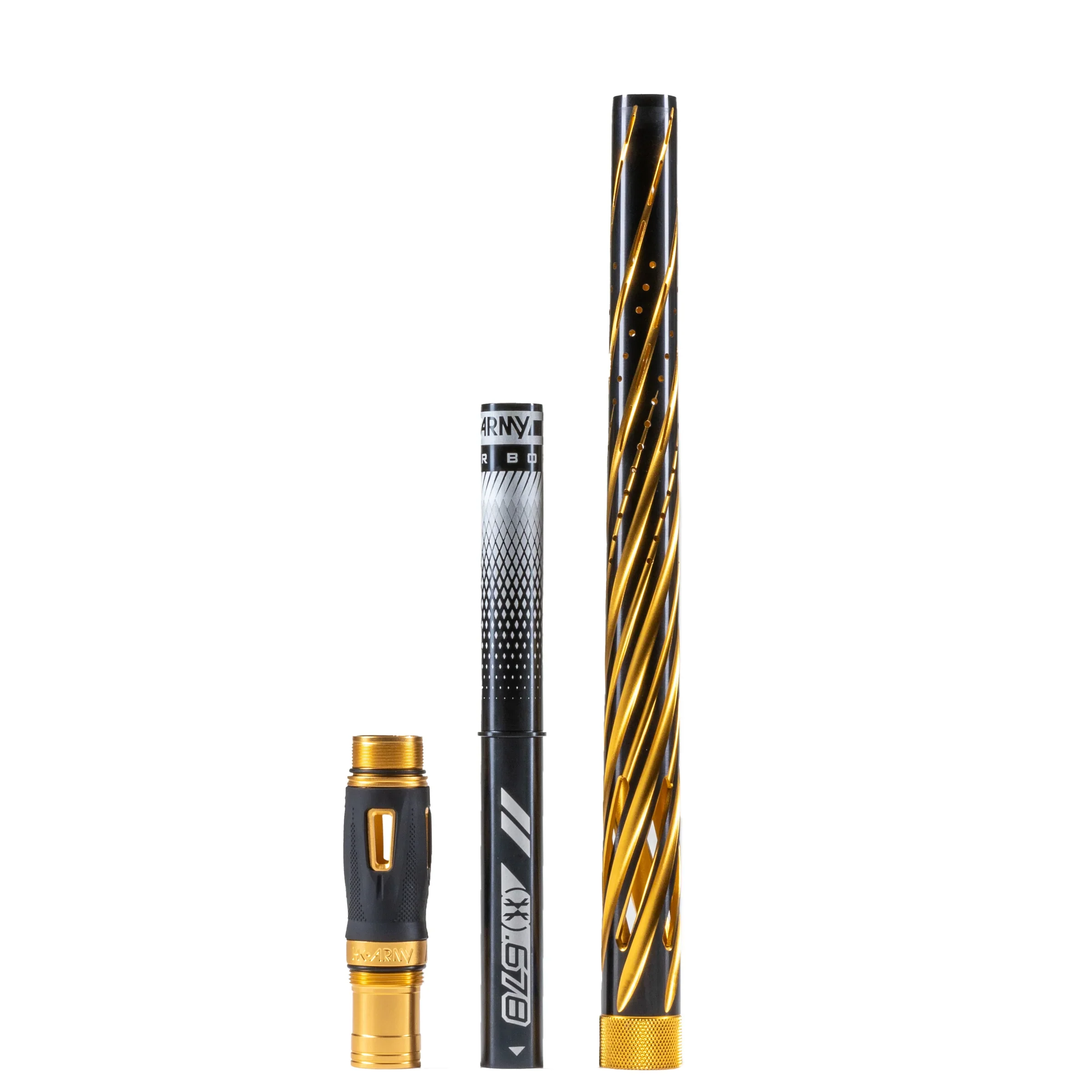 HK Army LAZR Barrel Kit - Elite Orbit - Autococker Thread - Dust Gold/Black Inserts - Image 5
