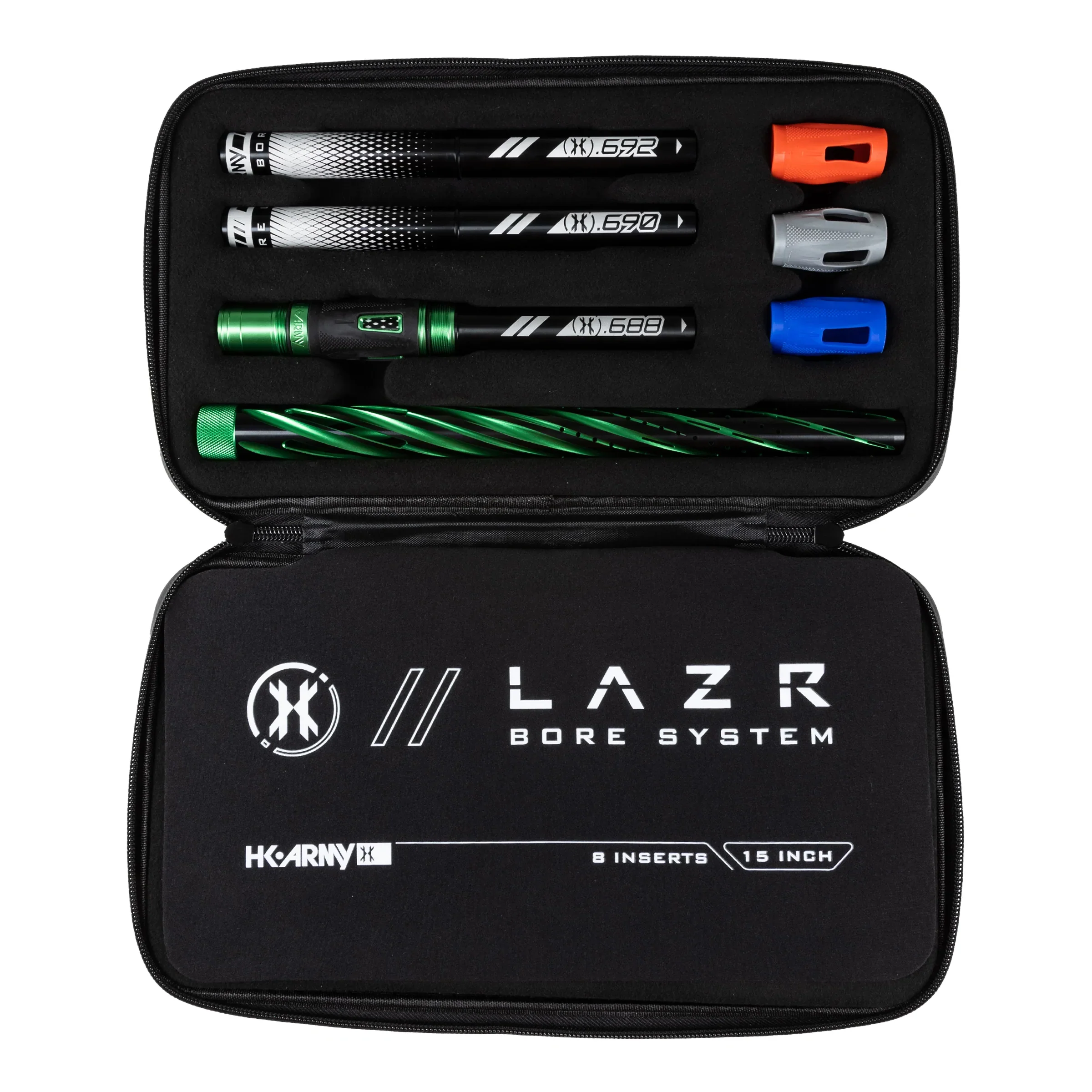 HK Army LAZR Barrel Kit - Elite Orbit - Autococker Thread - Dust Green/Black Inserts - Image 2