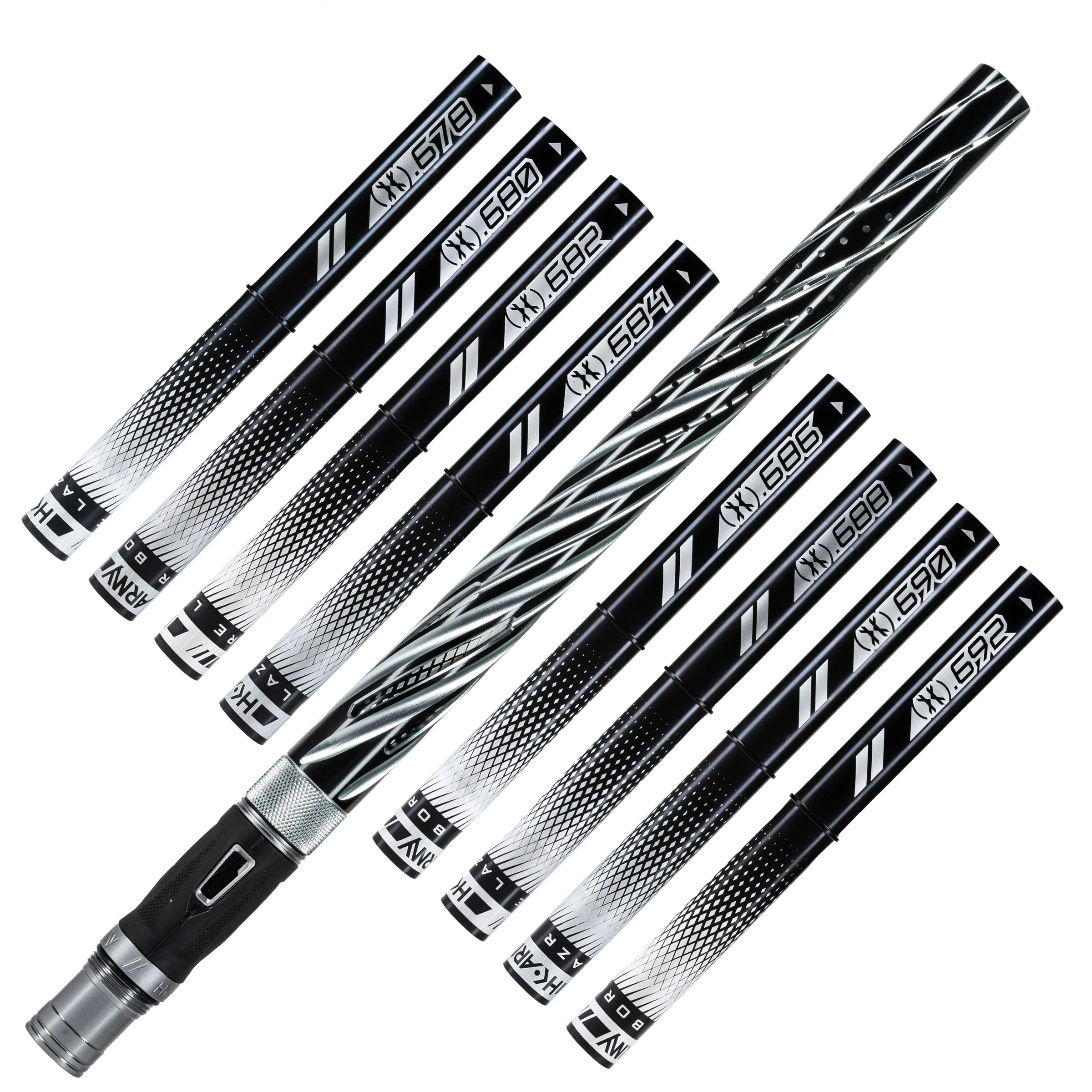 HK Army LAZR Barrel Kit - Elite Orbit - Autococker Thread - Dust Pewter/Black Inserts