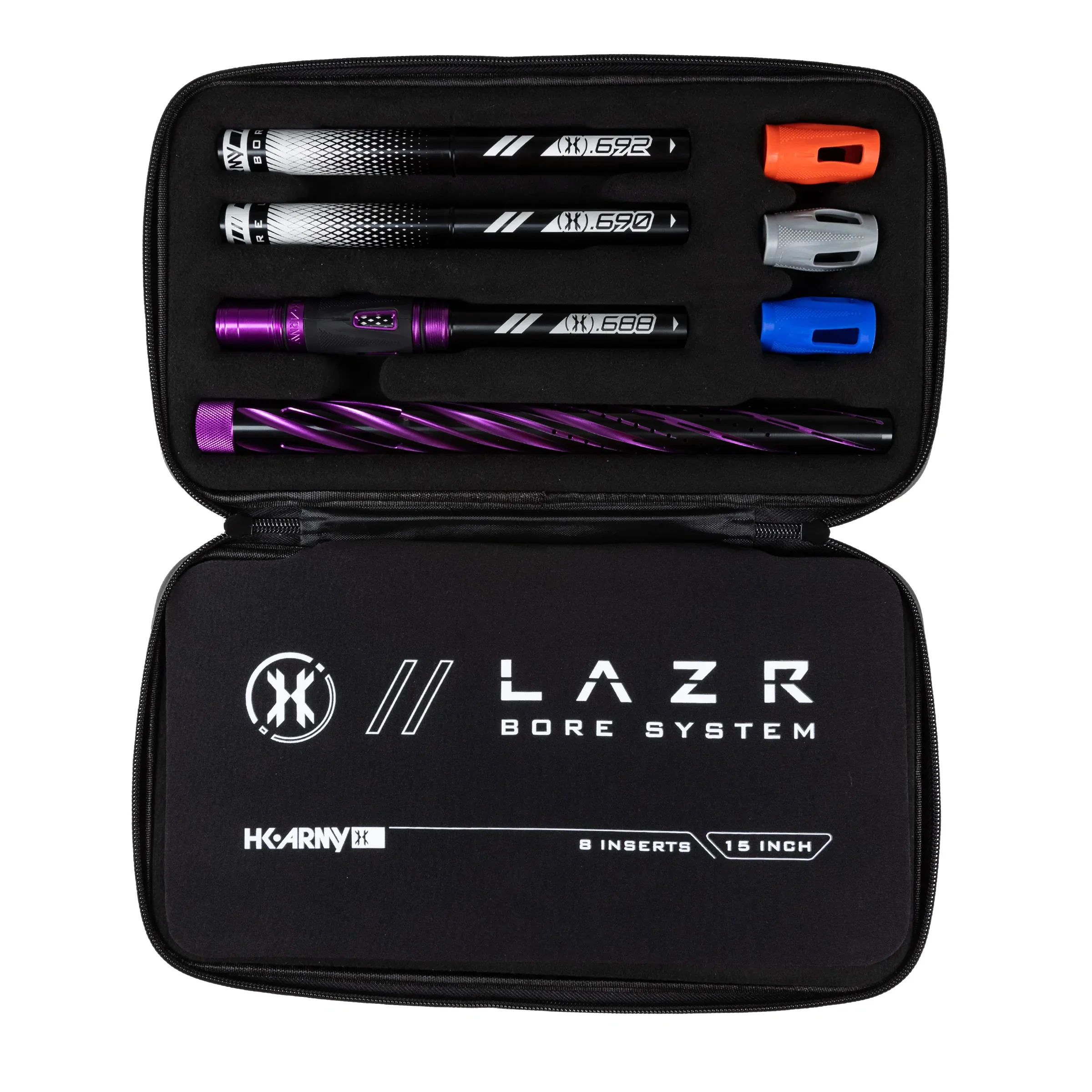 HK Army LAZR Barrel Kit - Elite Orbit - Autococker Thread - Dust Purple/Black Inserts - Image 2