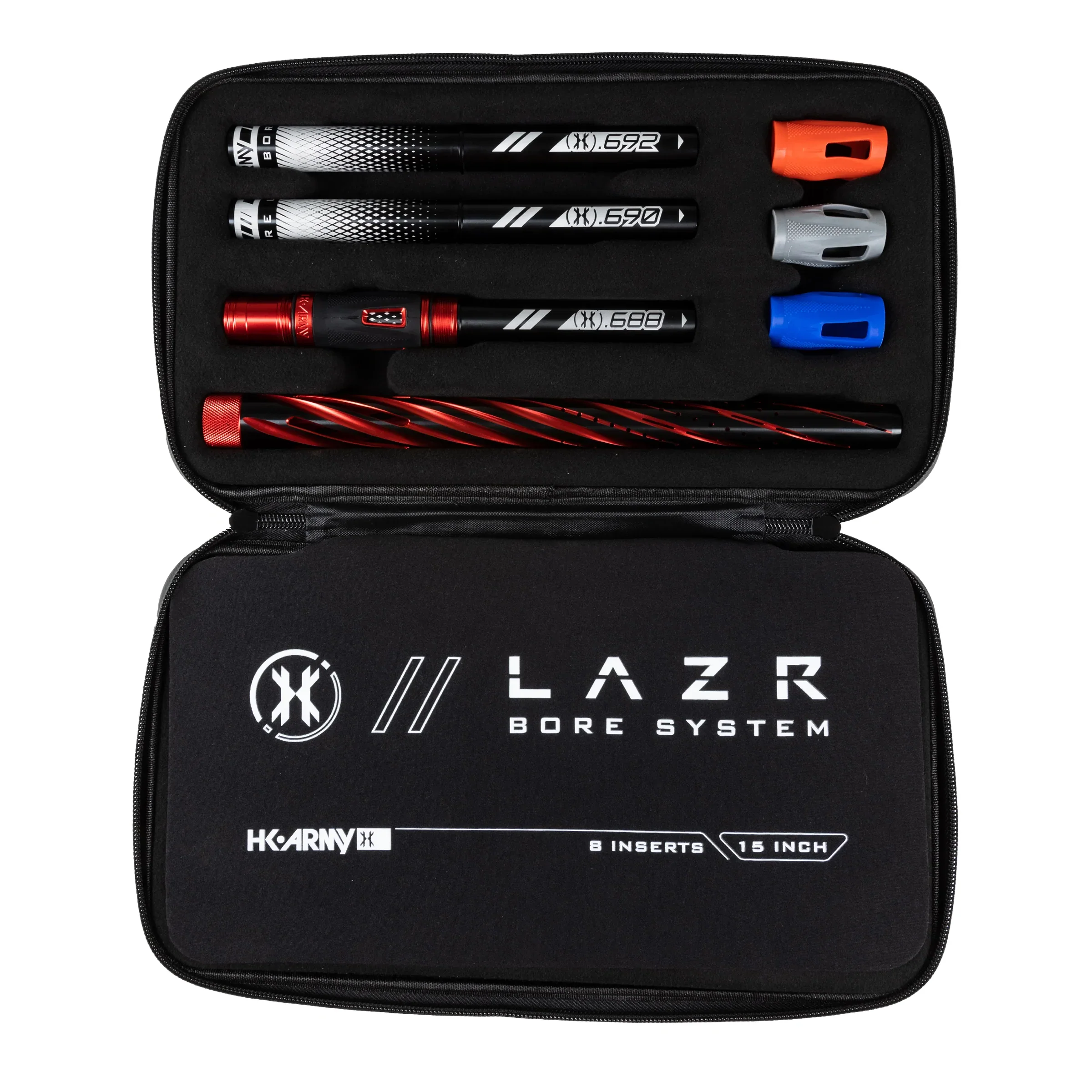 HK Army LAZR Barrel Kit - Elite Orbit - Autococker Thread - Dust Red/Black Inserts - Image 2