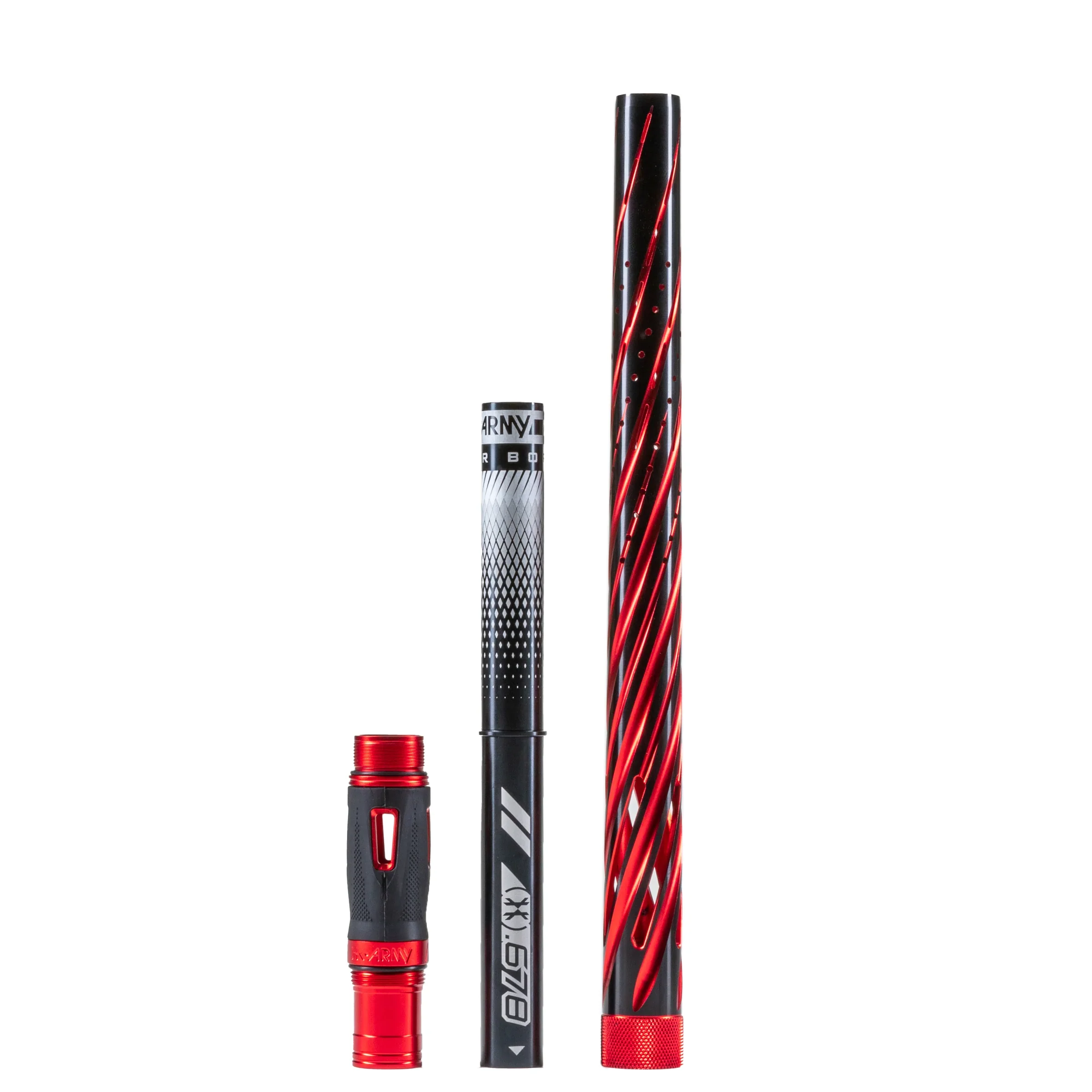 HK Army LAZR Barrel Kit - Elite Orbit - Autococker Thread - Dust Red/Black Inserts - Image 6