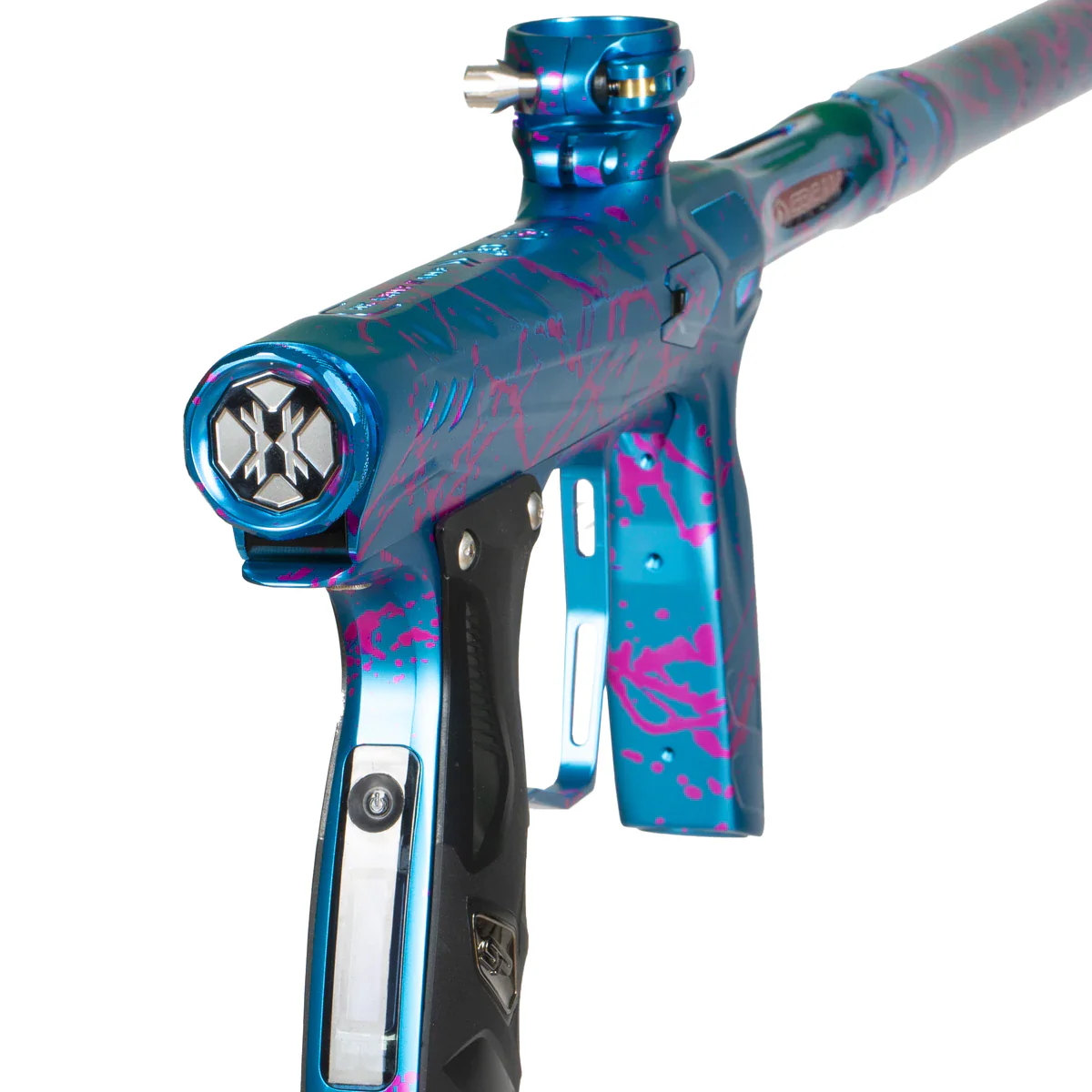 HK Army Shocker AMP Paintball Gun -  Artic Splash (Teal/Pink) - Image 2