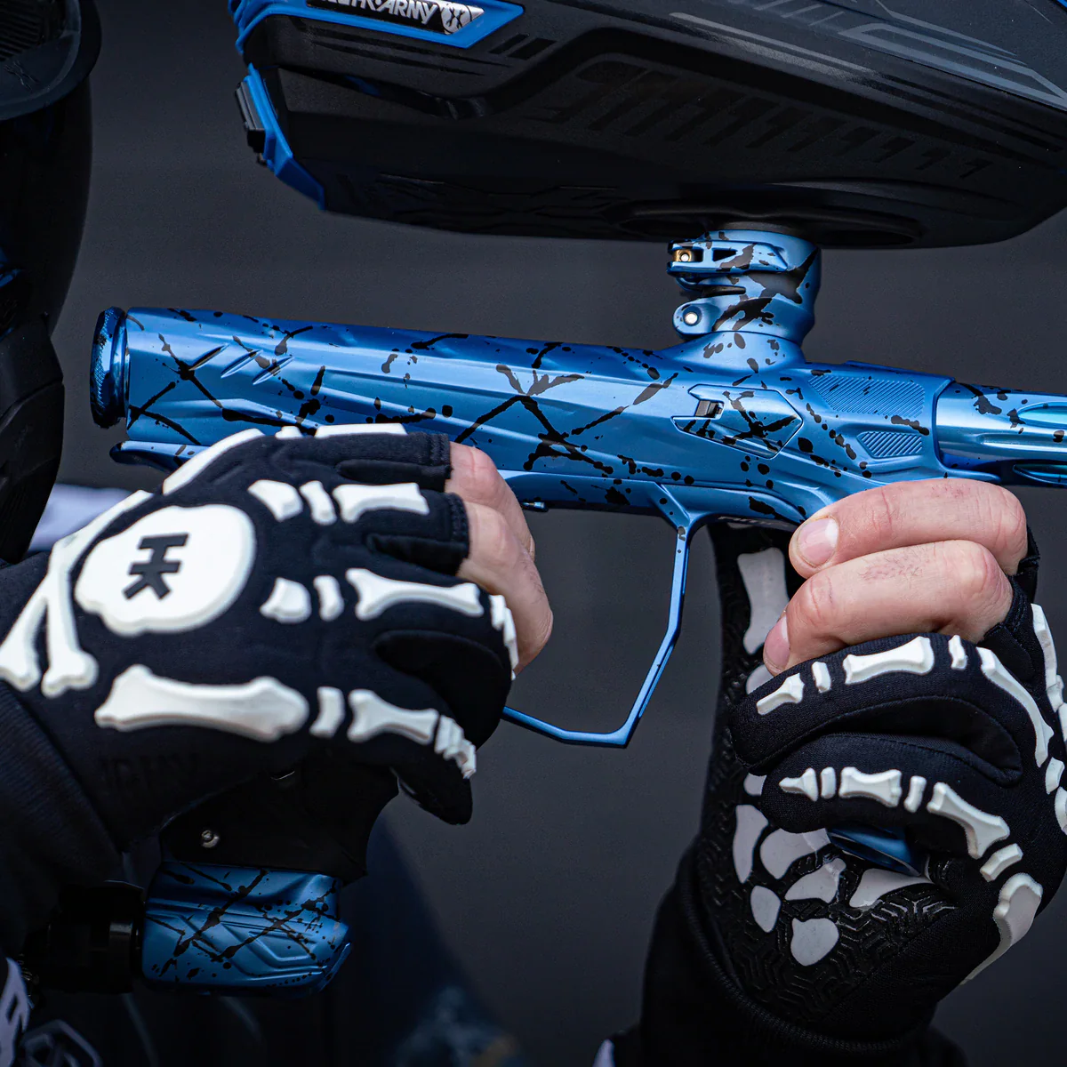 HK Army Shocker AMP Paintball Gun - Colbalt Splash (Blue/Black) - Image 2