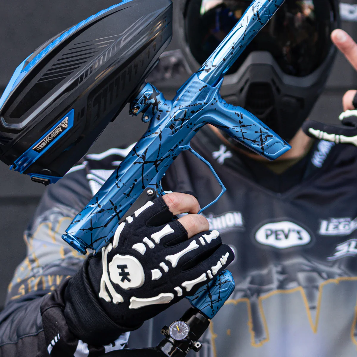 HK Army Shocker AMP Paintball Gun - Colbalt Splash (Blue/Black) - Image 3