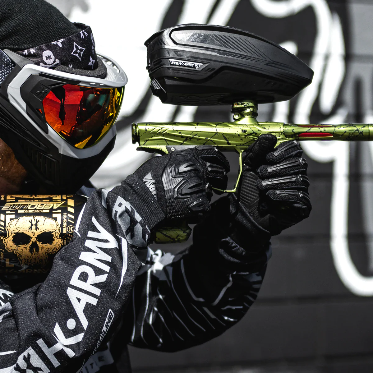HK Army Shocker AMP Paintball Gun -  Combat Splash (Olive/Black) - Image 2