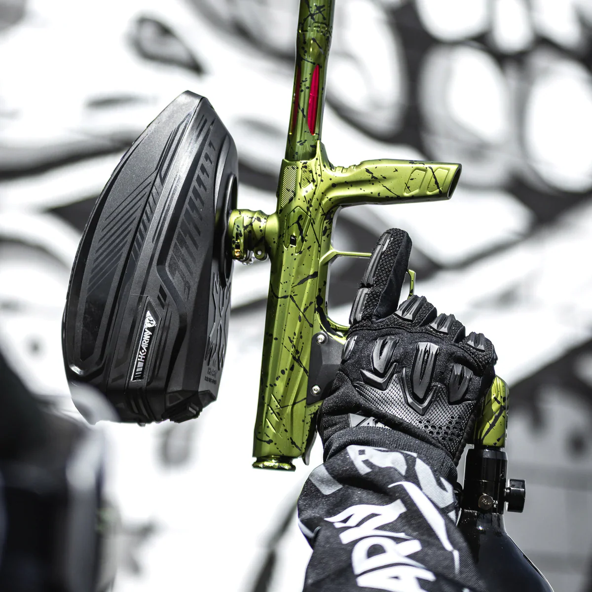 HK Army Shocker AMP Paintball Gun -  Combat Splash (Olive/Black) - Image 5