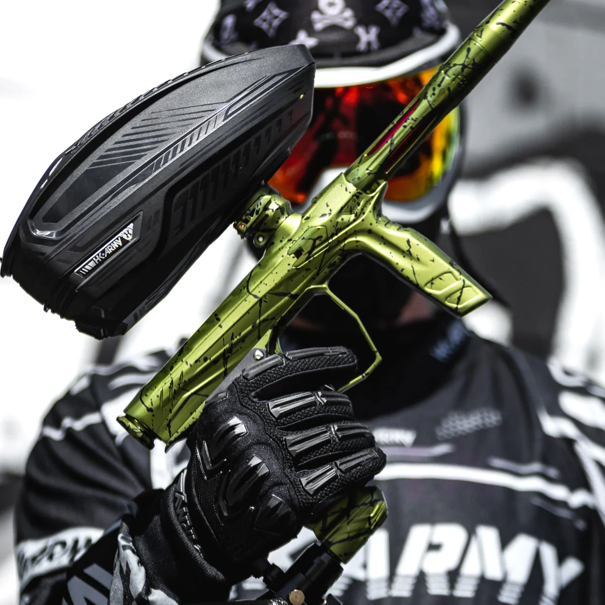 HK Army Shocker AMP Paintball Gun -  Combat Splash (Olive/Black) - Image 7