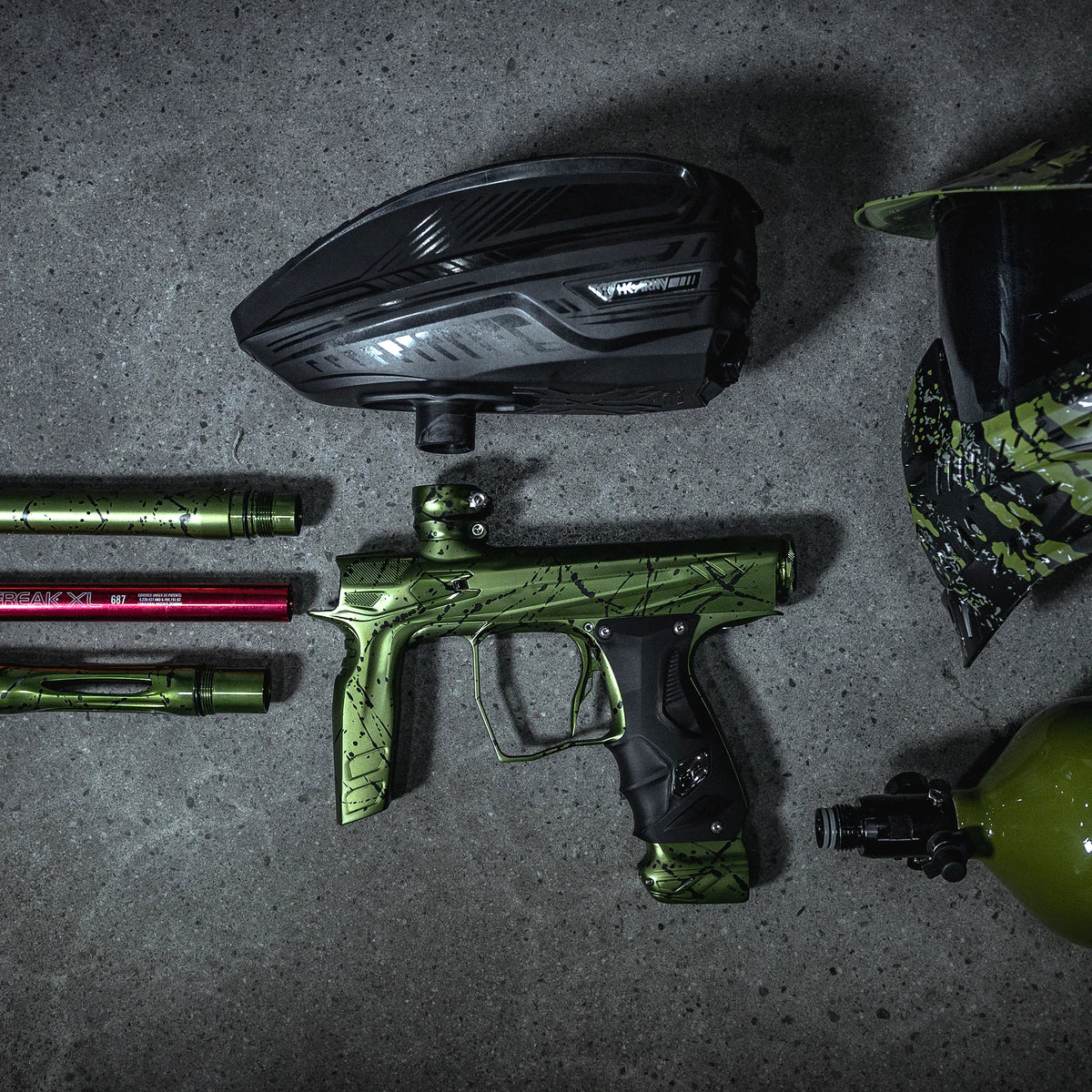 HK Army Shocker AMP Paintball Gun -  Combat Splash (Olive/Black) - Image 8