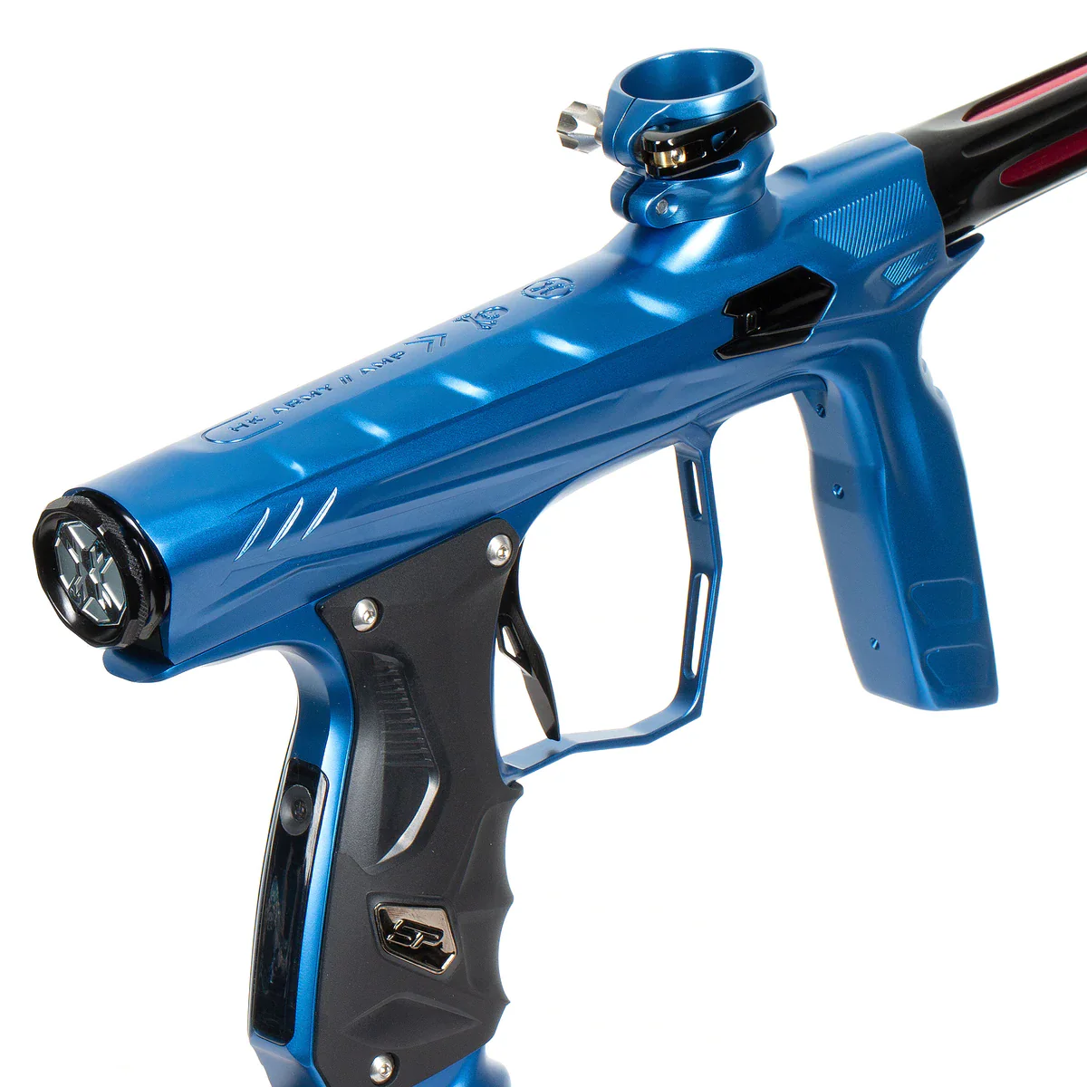HK Army Shocker AMP Paintball Gun - Dust Blue / Polished Black - Image 3