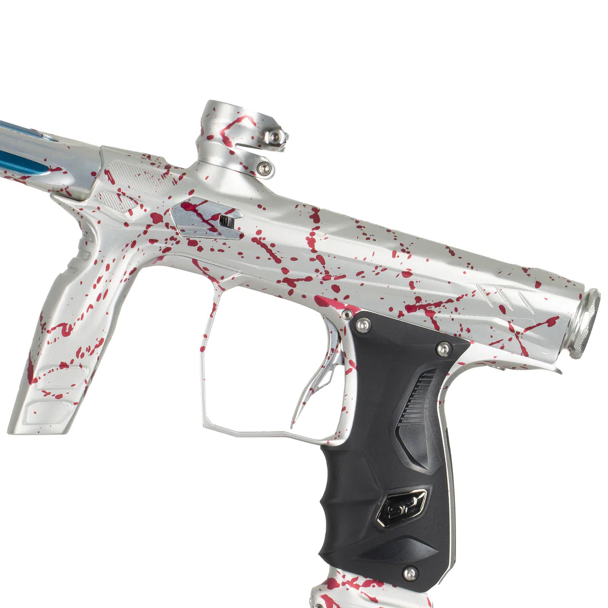 HK Army Shocker AMP Paintball Gun - Envy Splash (Silver/Red) - Image 2