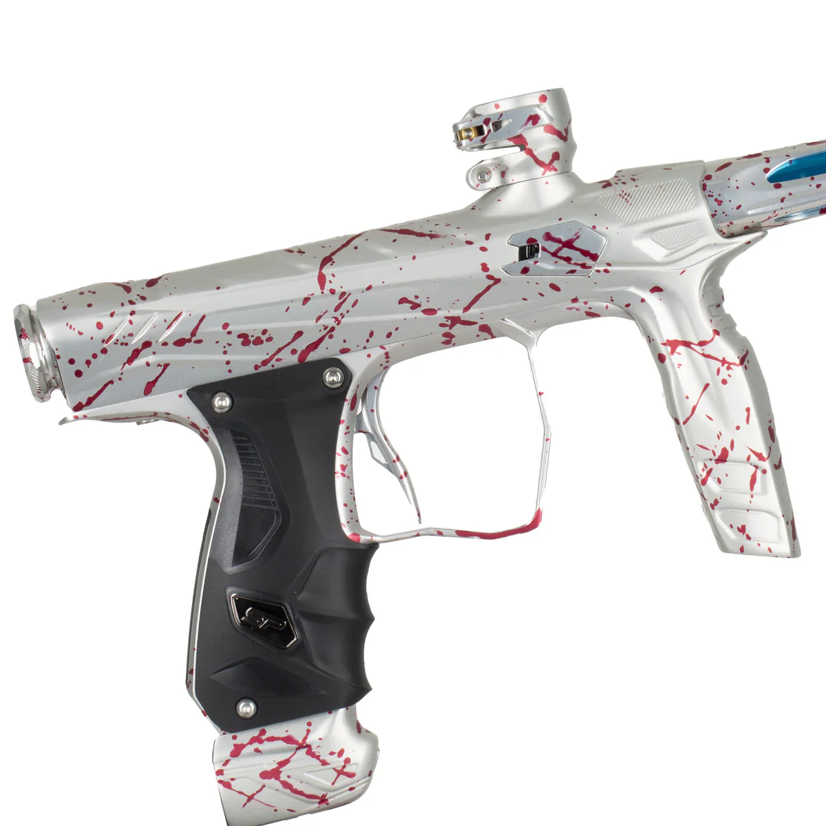 HK Army Shocker AMP Paintball Gun - Envy Splash (Silver/Red) - Image 4