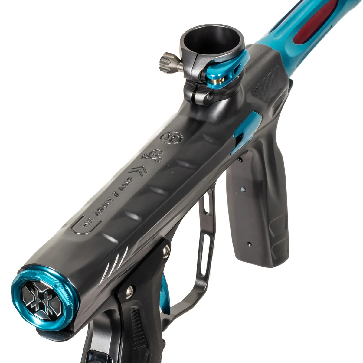 HK Army Shocker AMP Paintball Gun - Pewter/Teal - Image 4