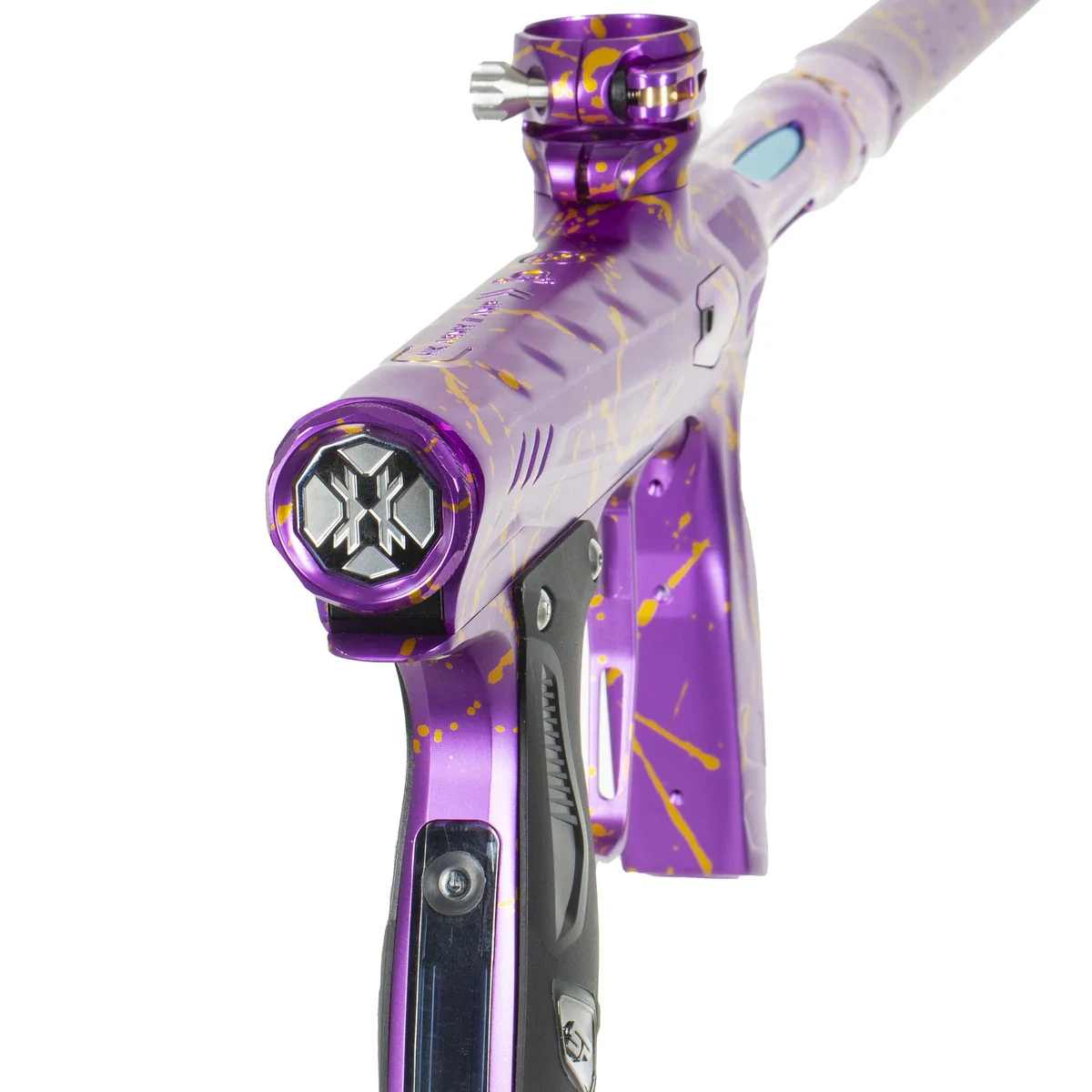 HK Army Shocker AMP Paintball Gun -  Royalty Splash (Purple/Gold) - Image 4
