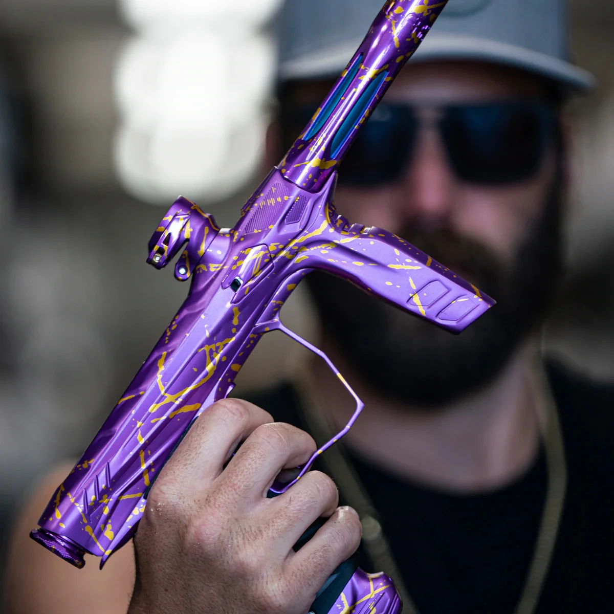HK Army Shocker AMP Paintball Gun -  Royalty Splash (Purple/Gold) - Image 6