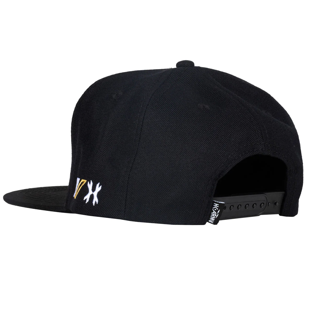 HK Army Split Snapback Hat - Black/Gold/White - Image 2