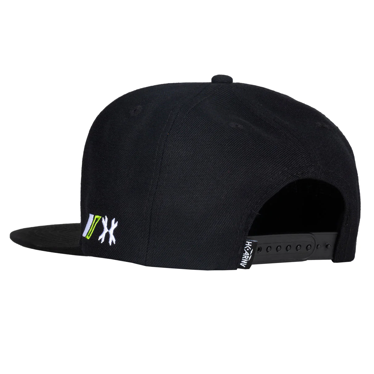HK Army Split Snapback Hat - Black/Green/White - Image 2