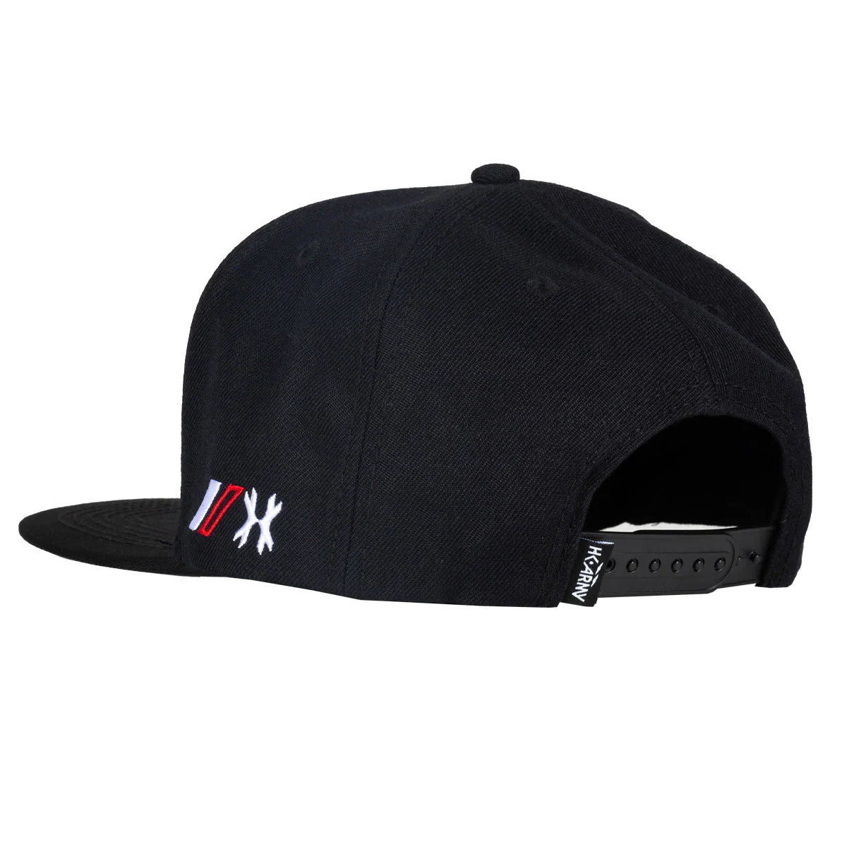 HK Army Split Snapback Hat - Black/White/Red - Image 2