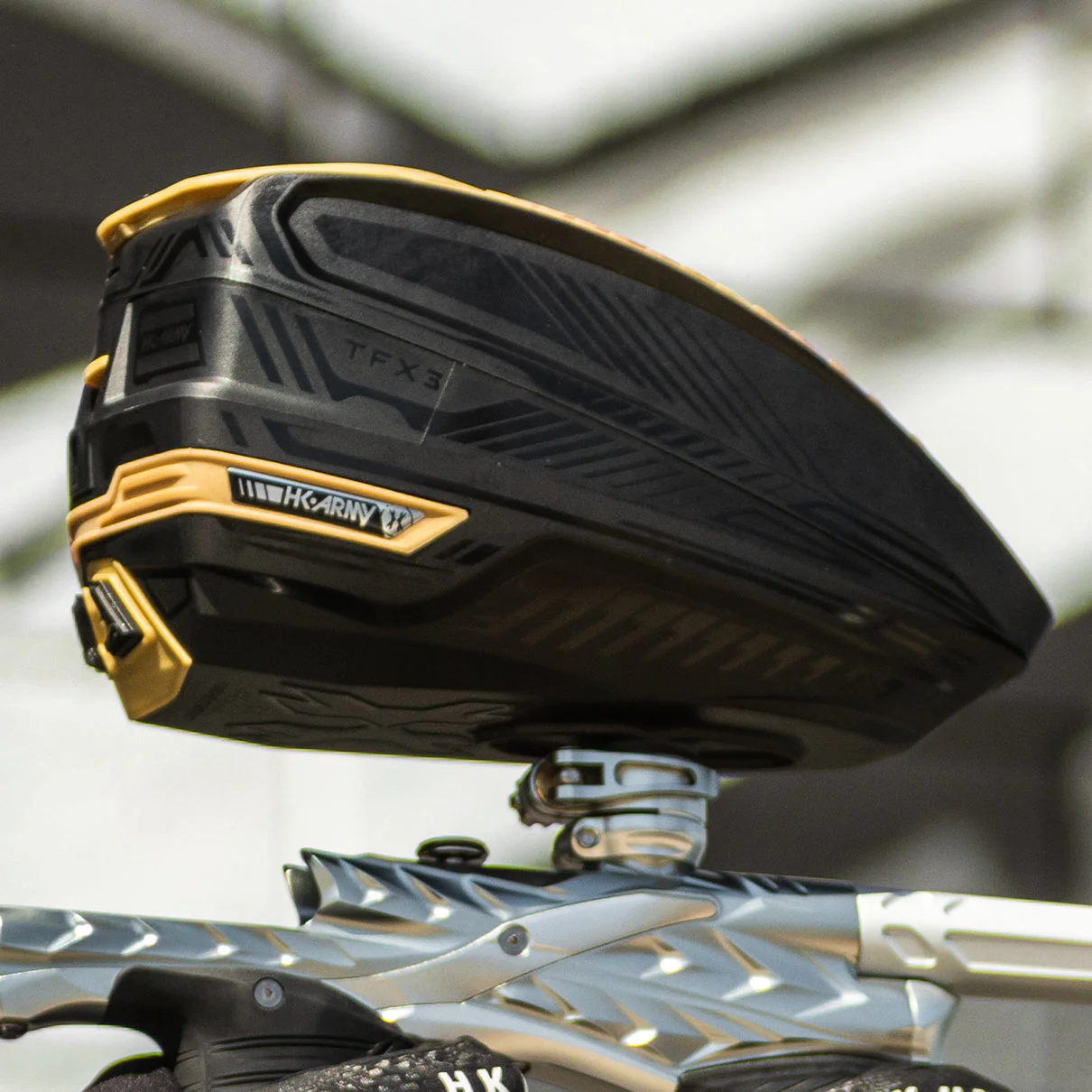 HK Army TFX 3 Paintball Loader - Black/Gold - Image 2