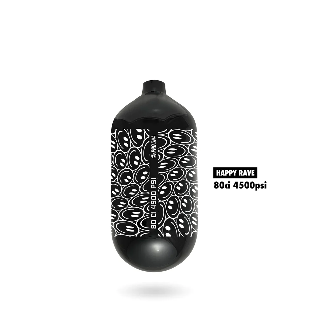 Infamous "Happy Rave" Skeleton Air  Hyperlight Paintball Tank (Bottle Only)  80ci / 4500psi - Image 2