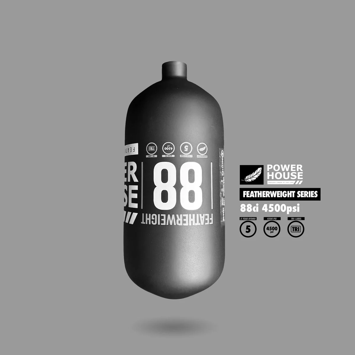 Infamous/Powerhouse™ “Featherweight” Paintball Air Tank BOTTLE ONLY - CHOOSE YOUR SIZE! - Image 3