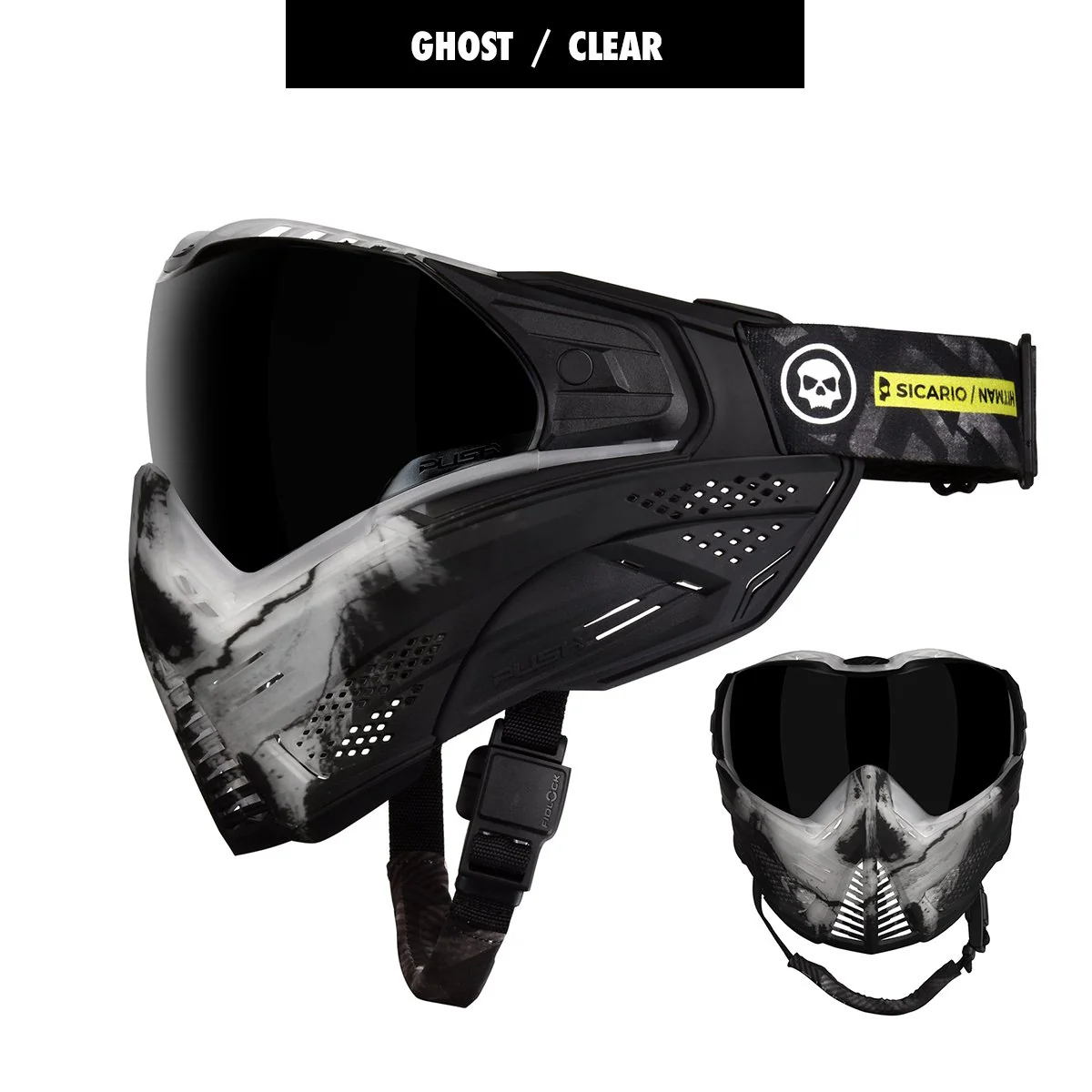 Infamous Push "Clear" Ghost Skull LE Paintball Mask - Image 2