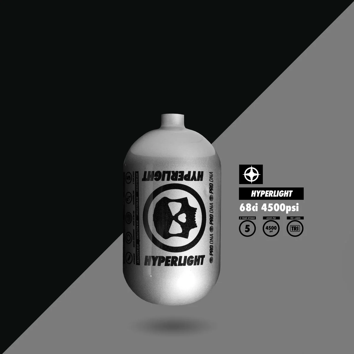 Infamous Skeleton Air Hyperlight Paintball Tank - 68/4500 BOTTLE ONLY - Image 6