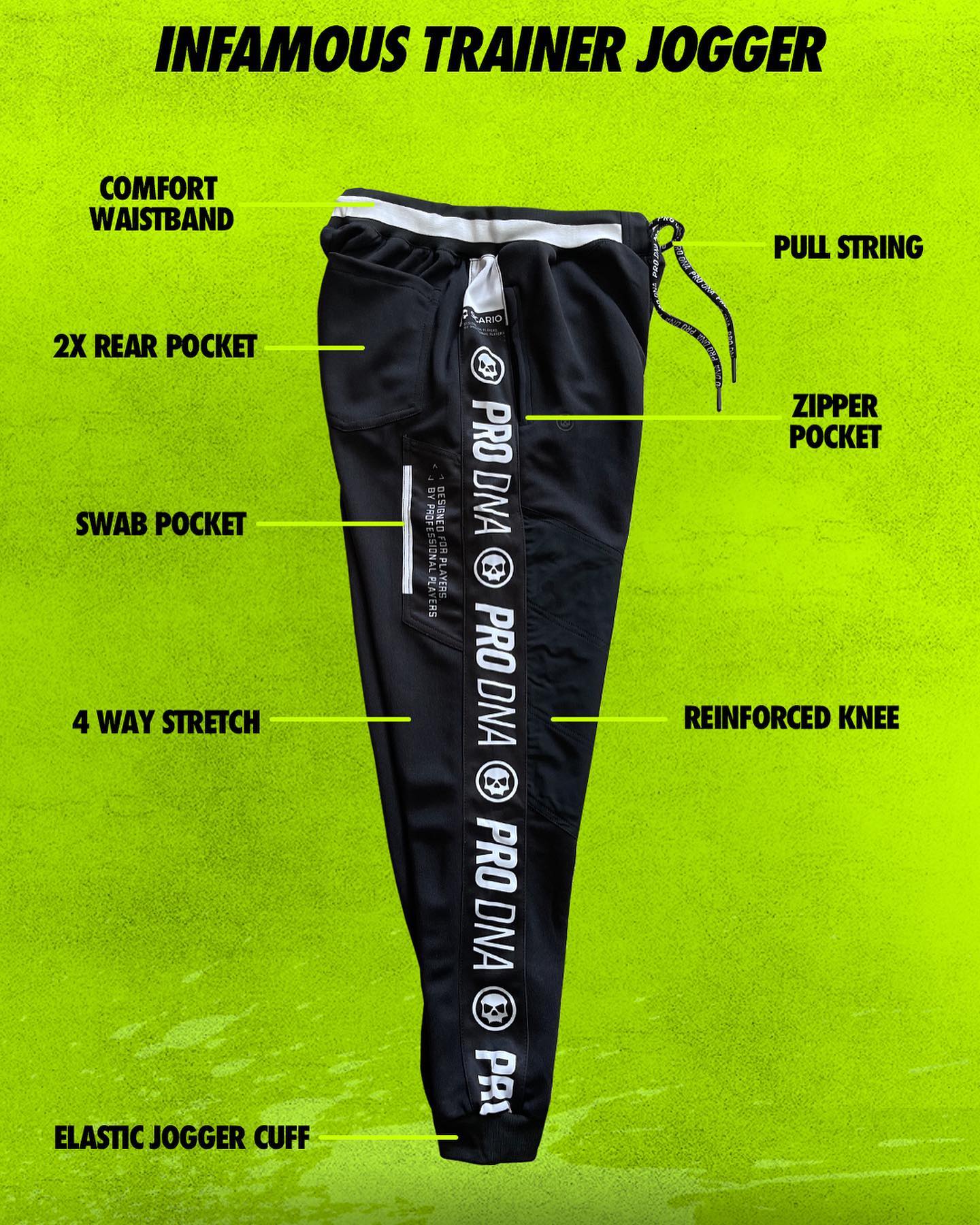 Infamous Trainer Jogger Paintball Pants - Volt - Large - Image 3