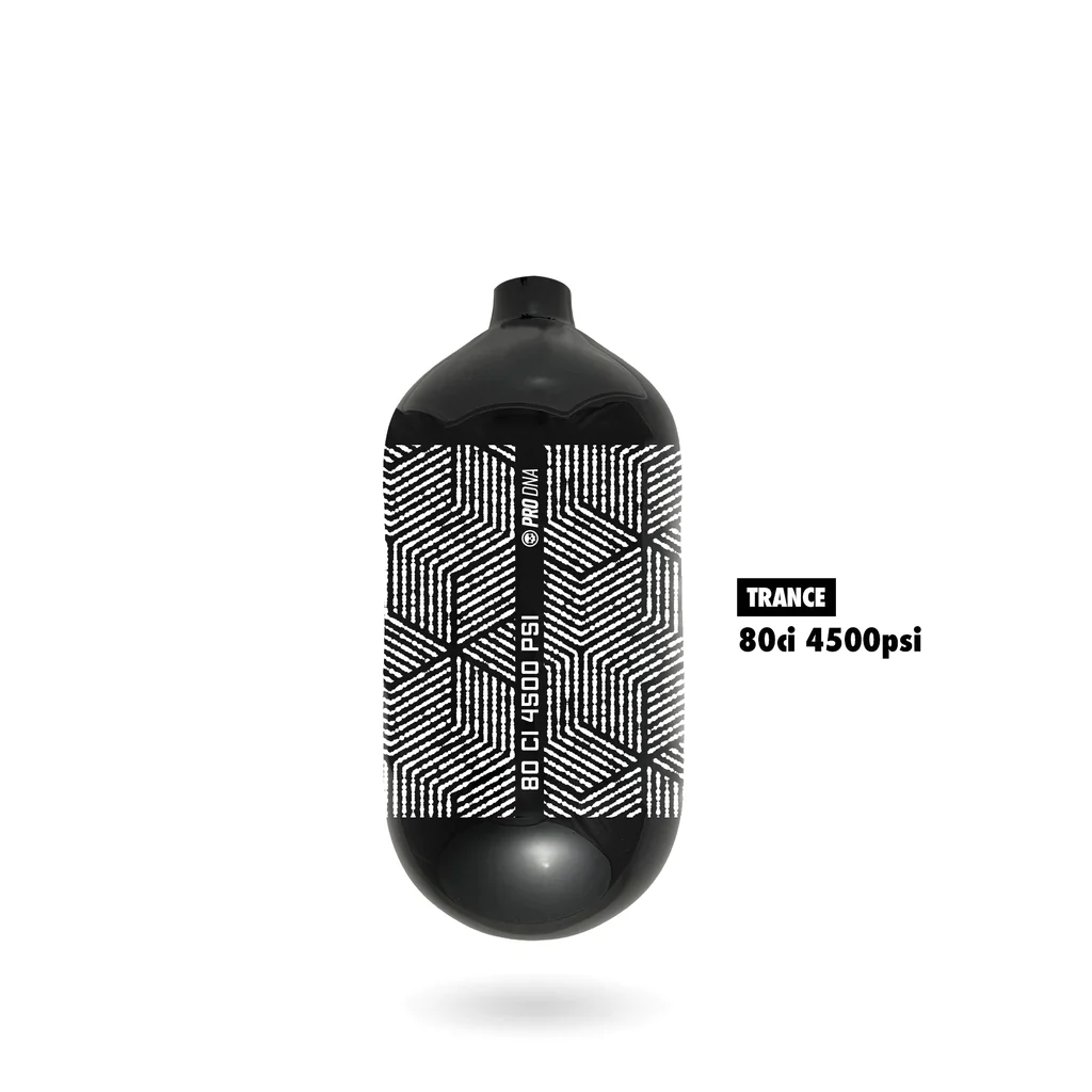 Infamous "Trance" Skeleton Air  Hyperlight Paintball Tank (Bottle Only)  Black/White 80ci / 4500psi - Image 2