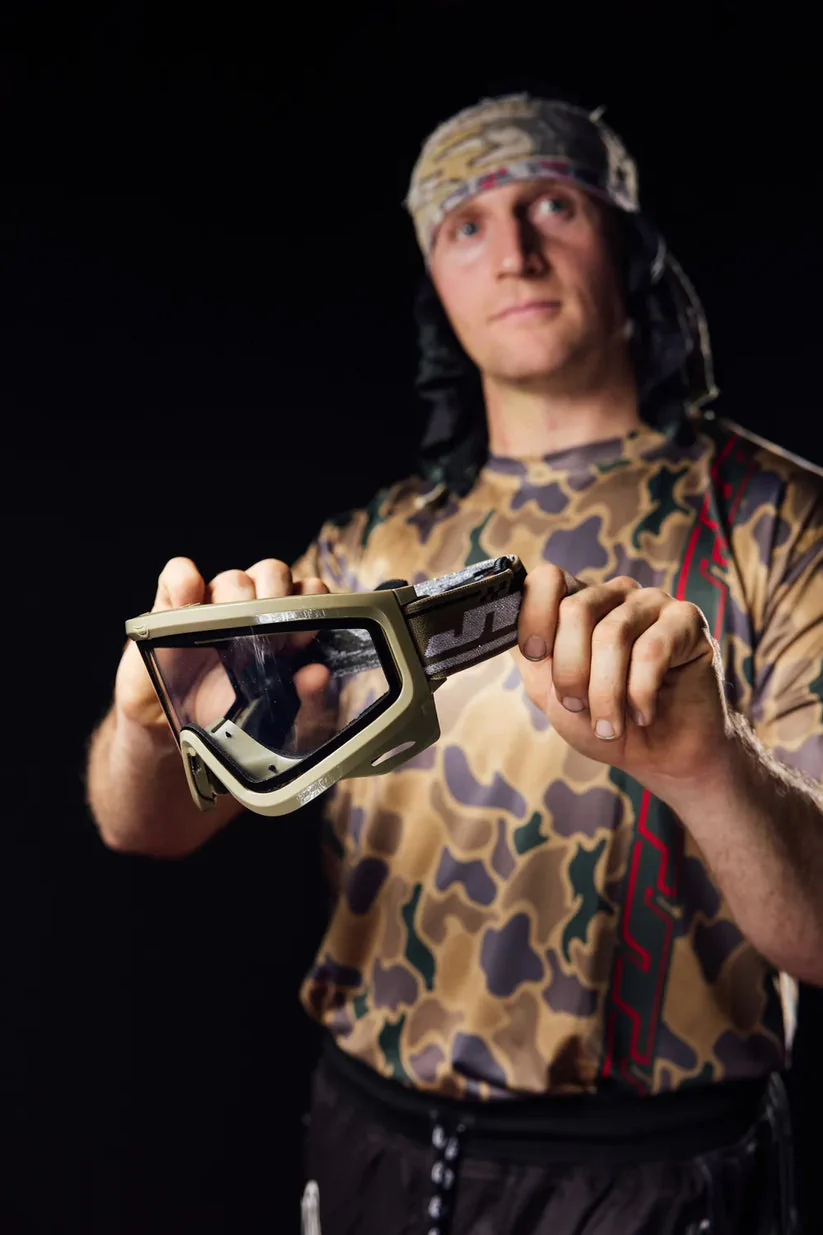 JT Pro-Flex QLS Complete Goggle Frame - Olive w/Clear Lens and Strap - Image 3