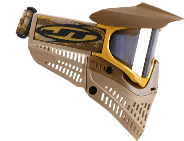 JT Proflex LE Paintball Mask - Brown/Tan/Gold w/ Gold Thermal Lens - Image 4