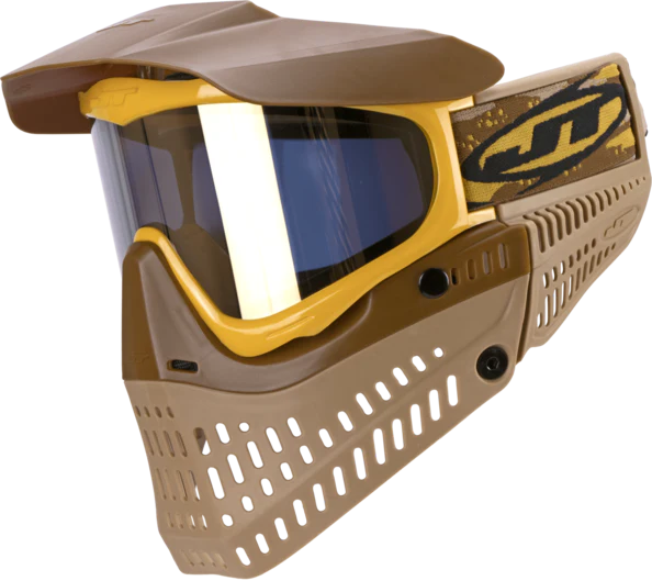 JT Proflex LE Paintball Mask - Brown/Tan/Gold w/ Gold Thermal Lens - Image 5