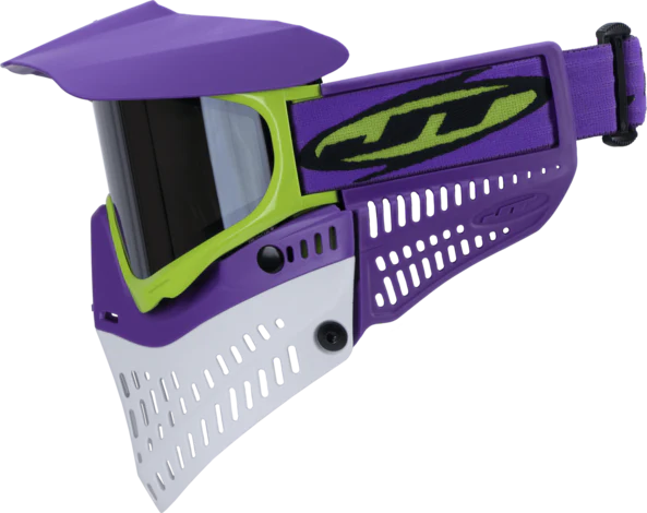 JT Proflex LE Paintball Mask - Purple/Lime/White w/ Chrome Thermal Lens - Image 3