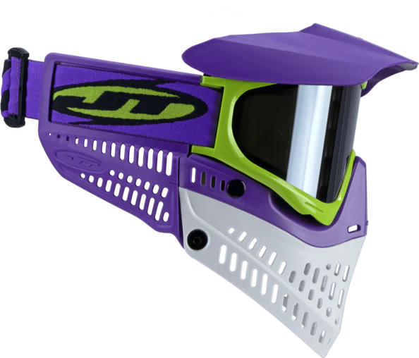 JT Proflex LE Paintball Mask - Purple/Lime/White w/ Chrome Thermal Lens - Image 4